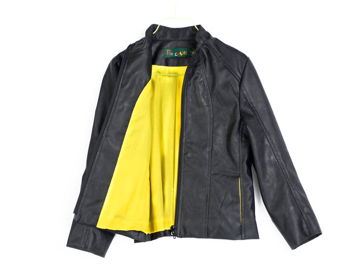Black leather jacket/Faux leather girls outfit/Toddler leather jacket/Kids leather jacket/Vegan leather outfit/Vintage Eco leather clothing