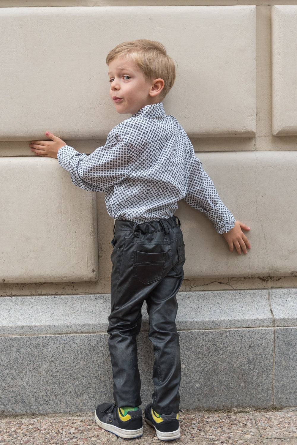 Black Faux Leather Pants Boys Leather Trousers Toddler Boy Vegan Leather Bottoms Kids Rocker Pants Motorcycle Biker Pants Hipster Clothing