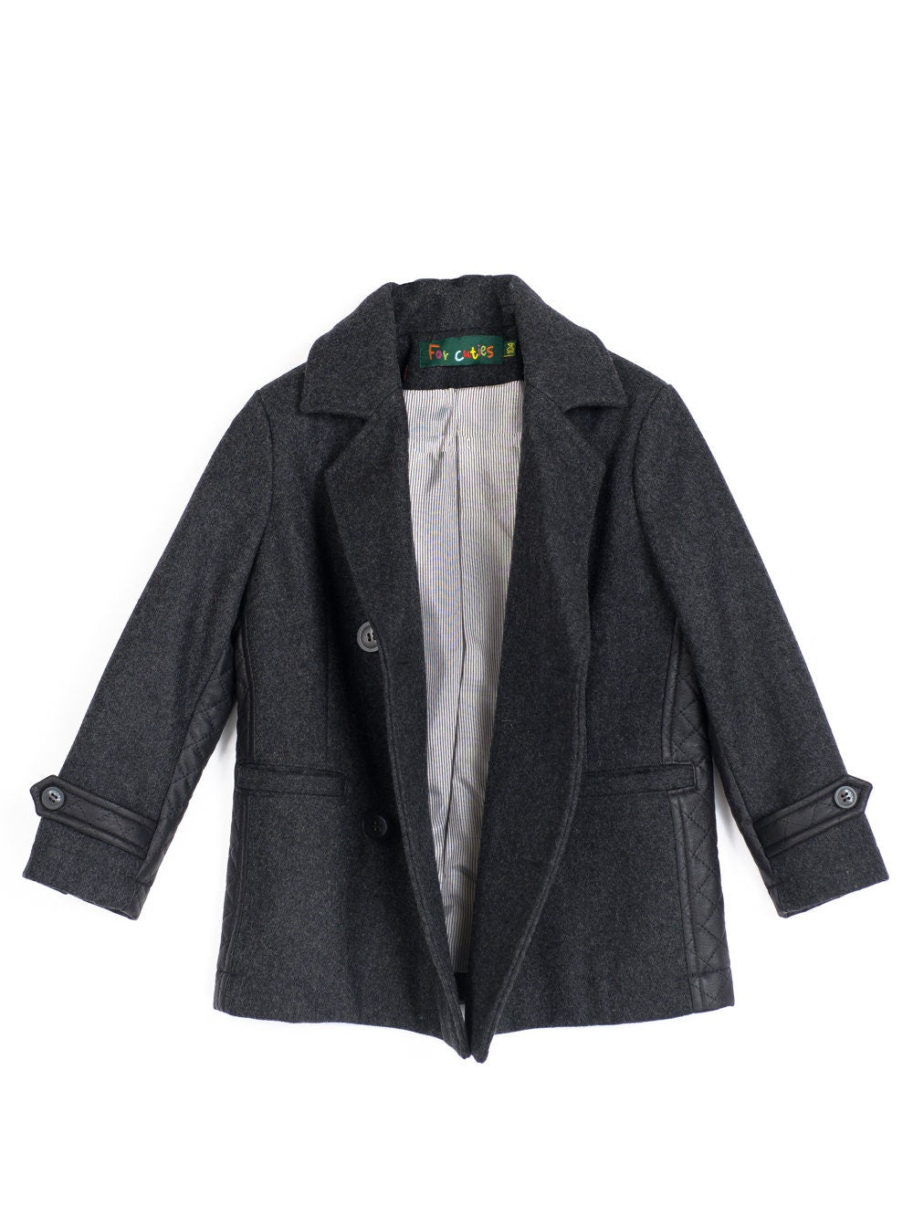 Boys double breasted short wool coat, Stylish pea coat winter boys outfit, Wool blazer coat toddler trendy wool peacoat, Cropped winter coat