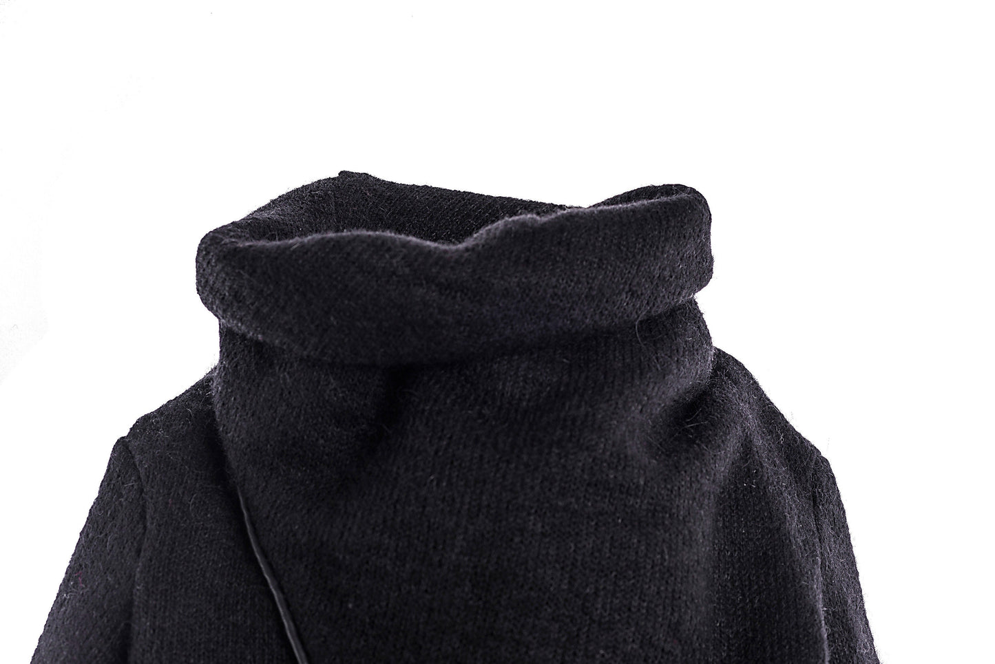 Woolen Sweater With High Collar for Boys Black Wool Turtleneck Top Slouchy Pullover Sweaters/ Toddler Boy Winter Mohair Cowl Neck Sweater