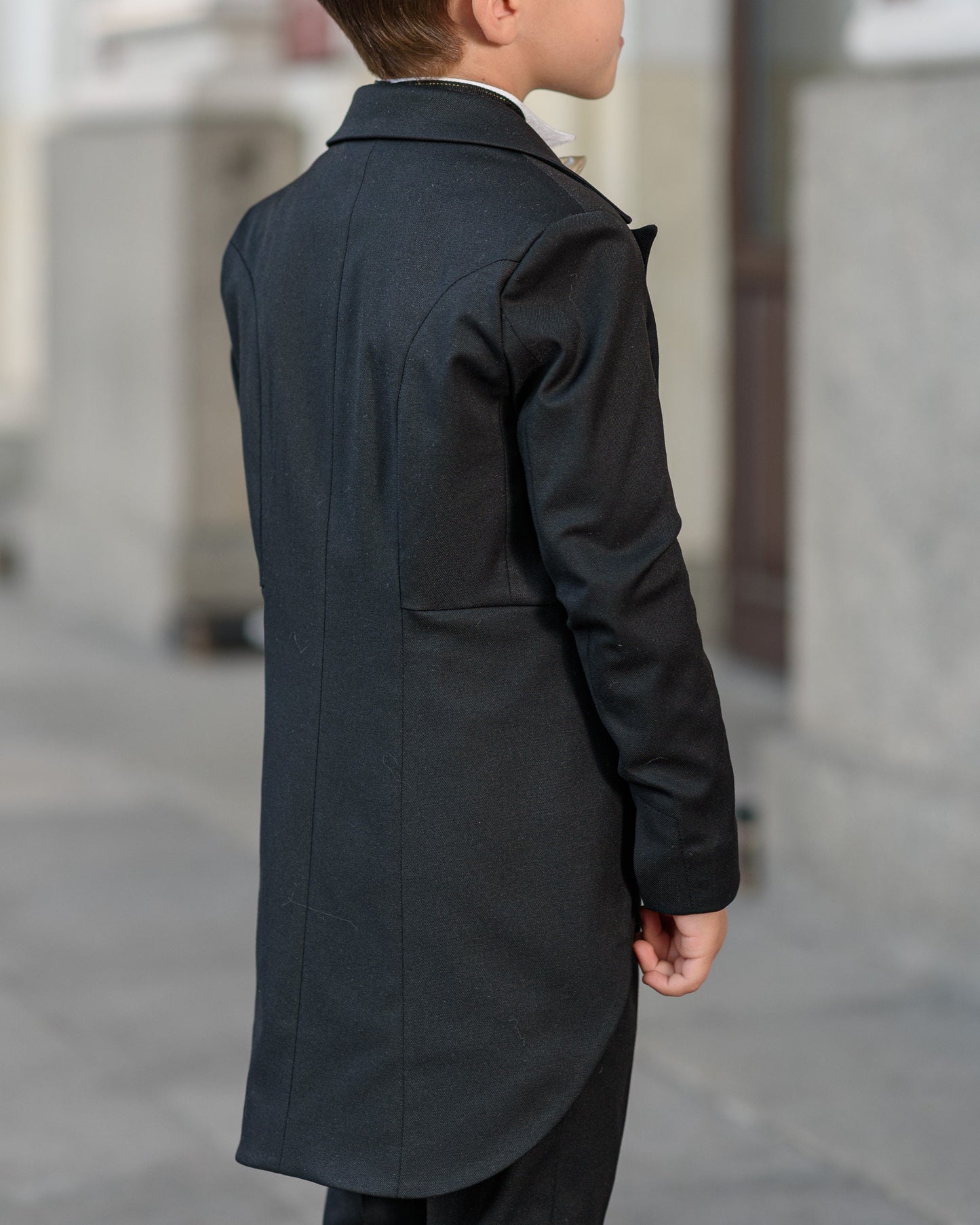 Boys Black Tailcoat Cummerbund Tuxedo Suit for Formal Event/ Wedding Costume for Toddler Little Gentleman Full Dress Tail Tux Evening Outfit