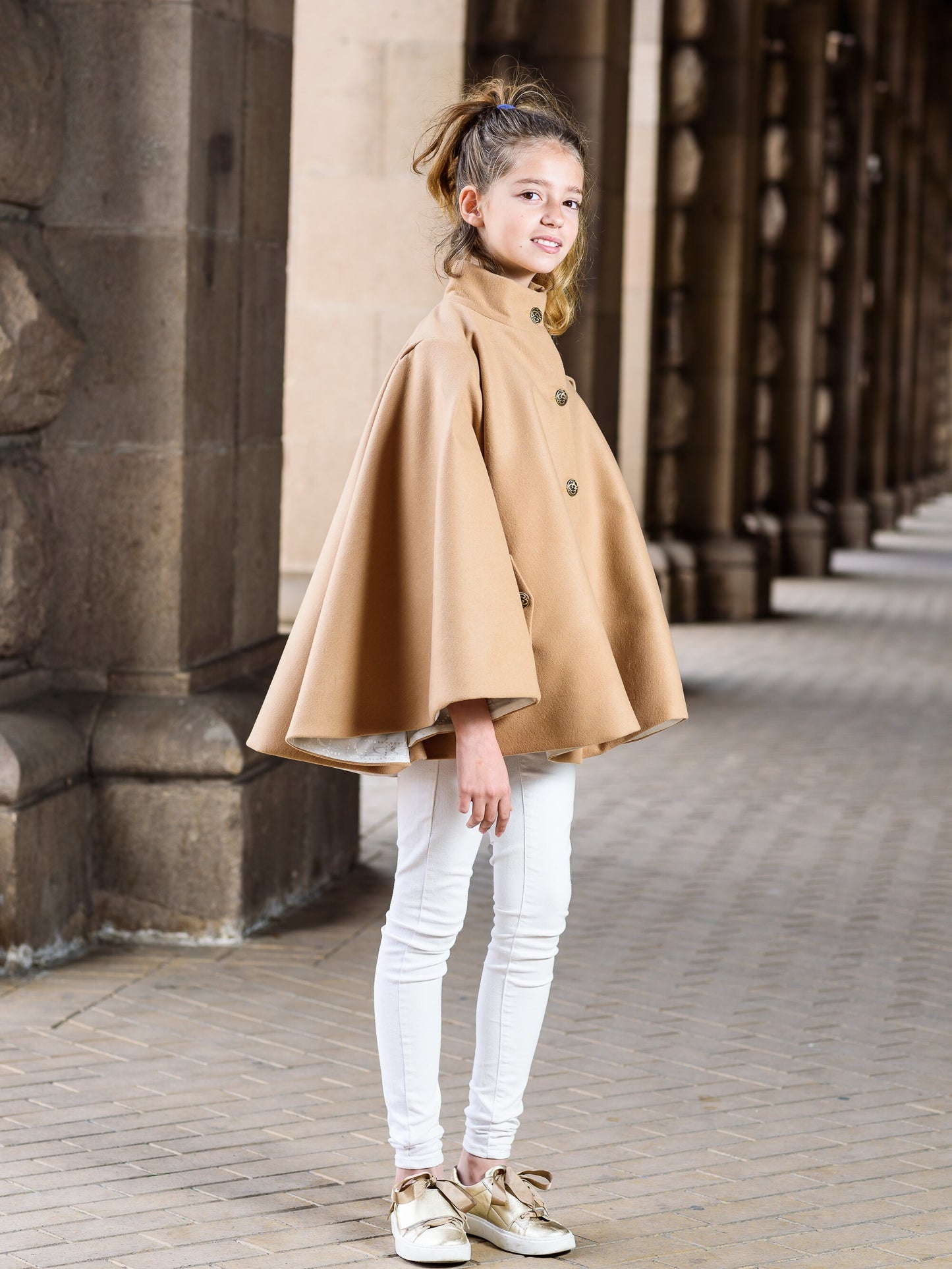 Wool winter cape coat girls/ Kids wool cape/ Toddler girl wool coat/ Little girls fashion coat/ Stylish loose coat/ Boutique wool coat