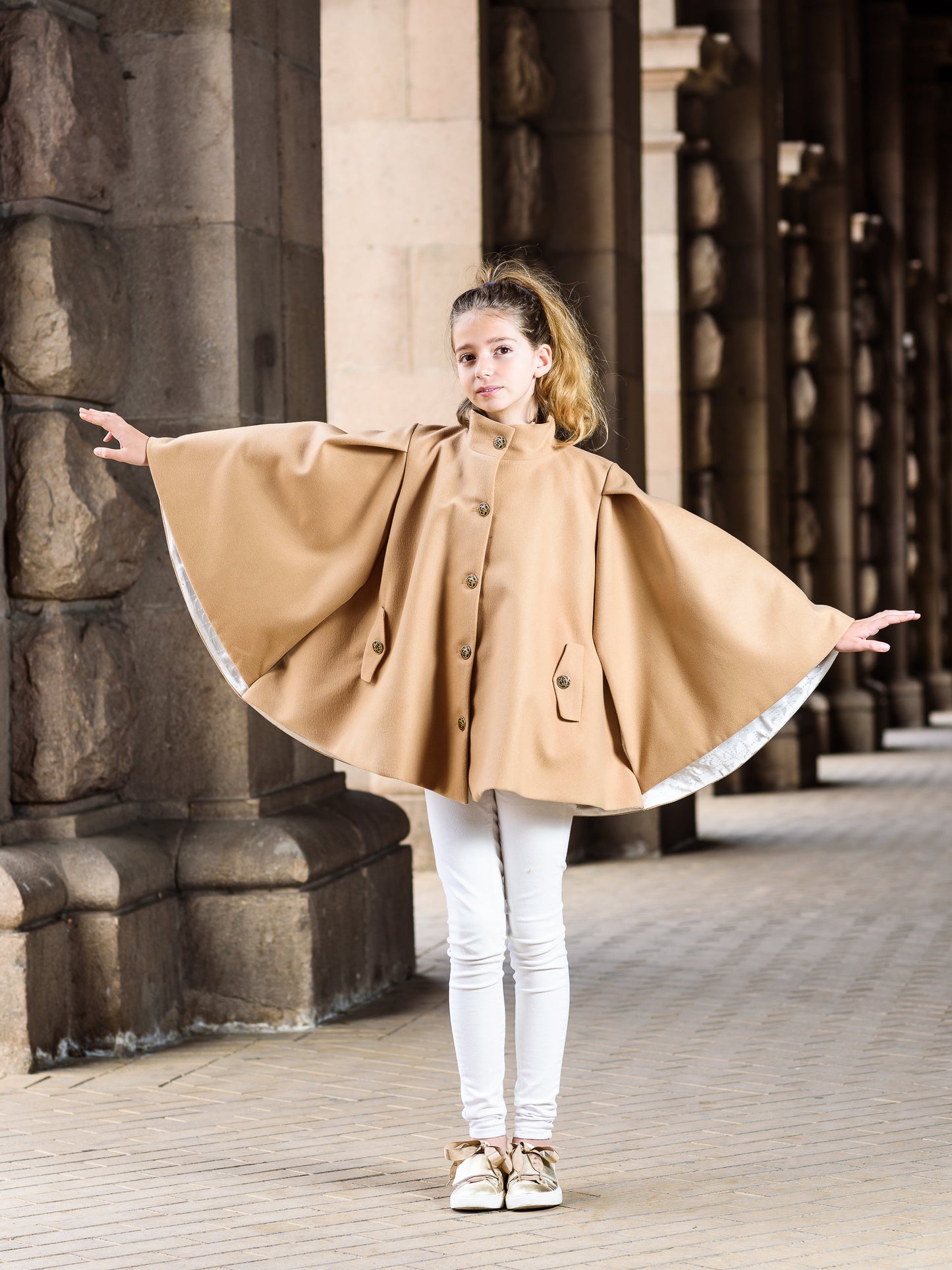 Wool winter cape coat girls/ Kids wool cape/ Toddler girl wool coat/ Little girls fashion coat/ Stylish loose coat/ Boutique wool coat