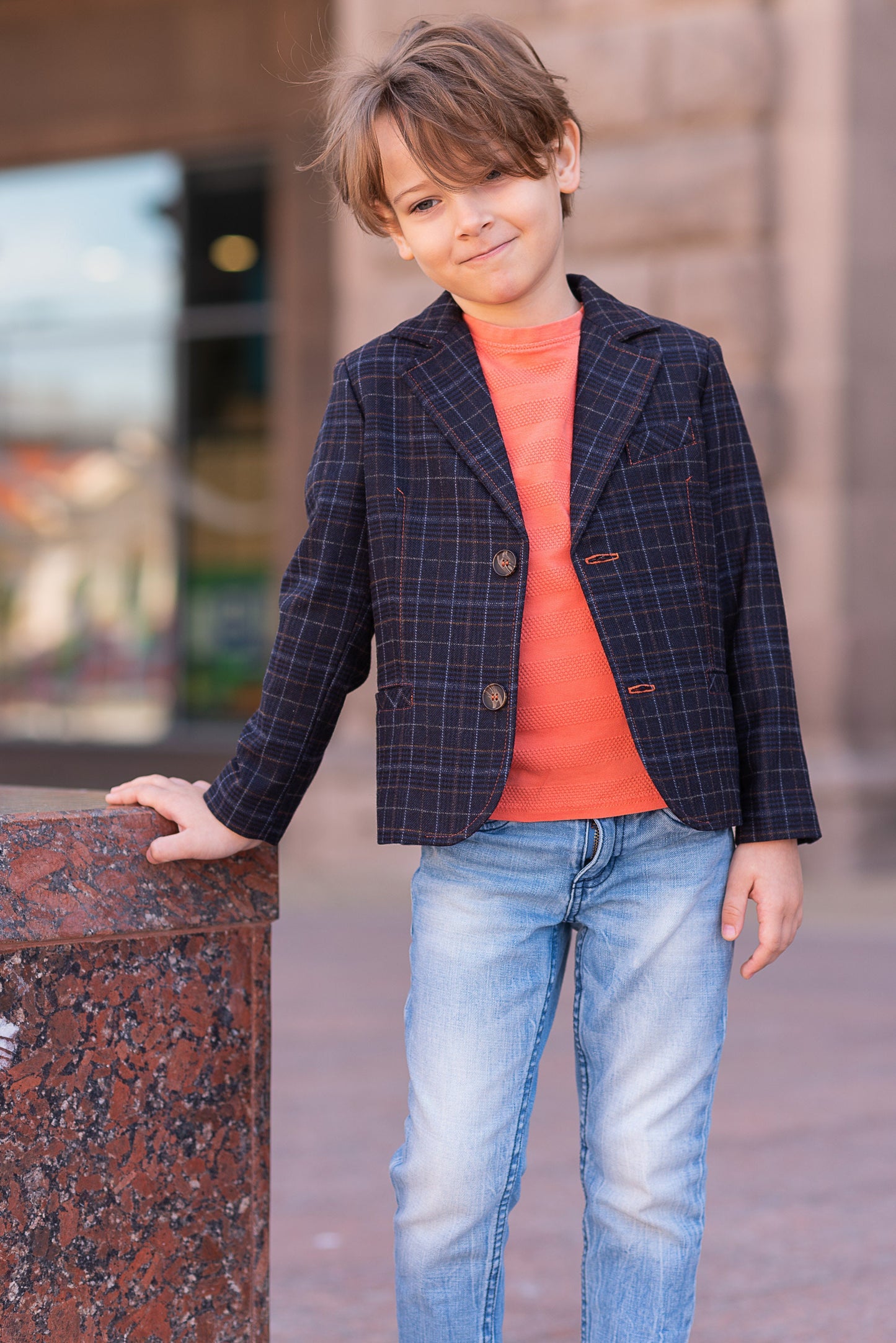 Boys checked wool blazer/ Toddler boy spring jacket/ Vintage wide lapel blazer/Kids single breast blazer/Tailored boys blazer/Stylish outfit