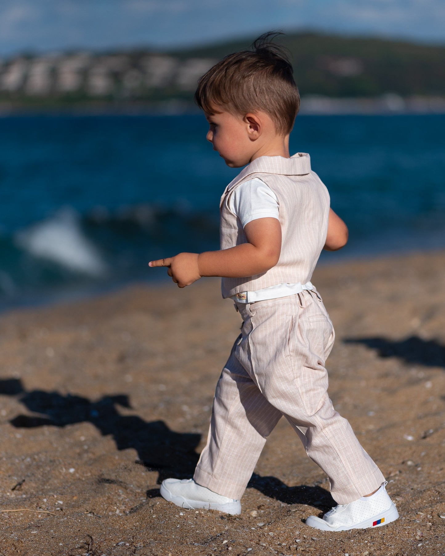 Baby boys linen suit summer formal wear kids linen outfit/ Communion toddler boy linen suit set/ Baby boy wedding outfits linen dress suits