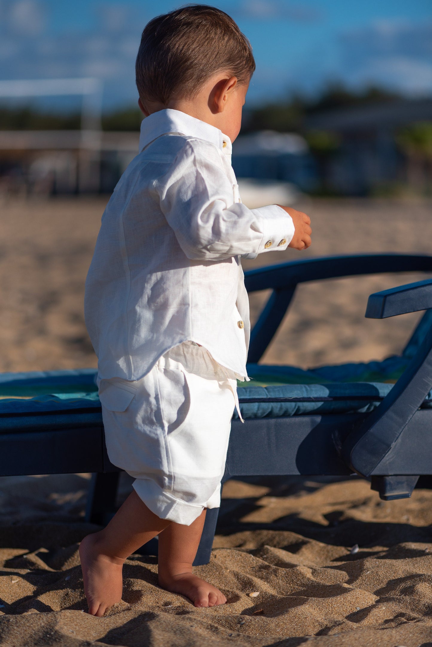 Formal baby boy white linen set/ Baby Christening outfit/ 3 piece set for babies/Linen baby wear/ Baby boy gift/ Baby suit