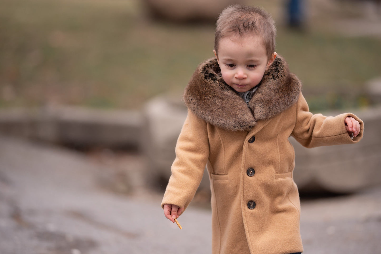 Baby boys wool coat with removable fur collar, Baby winter coat, Luxury baby clothes, Camel wool baby coat , Winter Baby Clothing