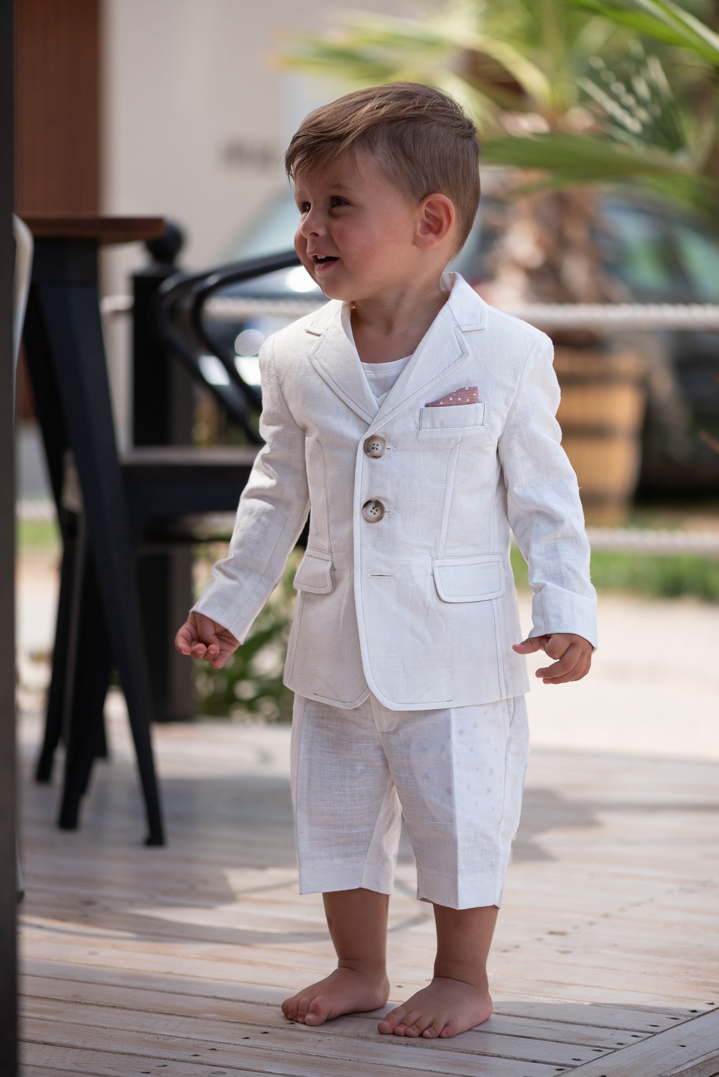 Baby boy white linen jacket/ Baby Christening blazer/ Formal jacket for babies/Linen baby wear/ Baby boy gift/ Baby luxury wear