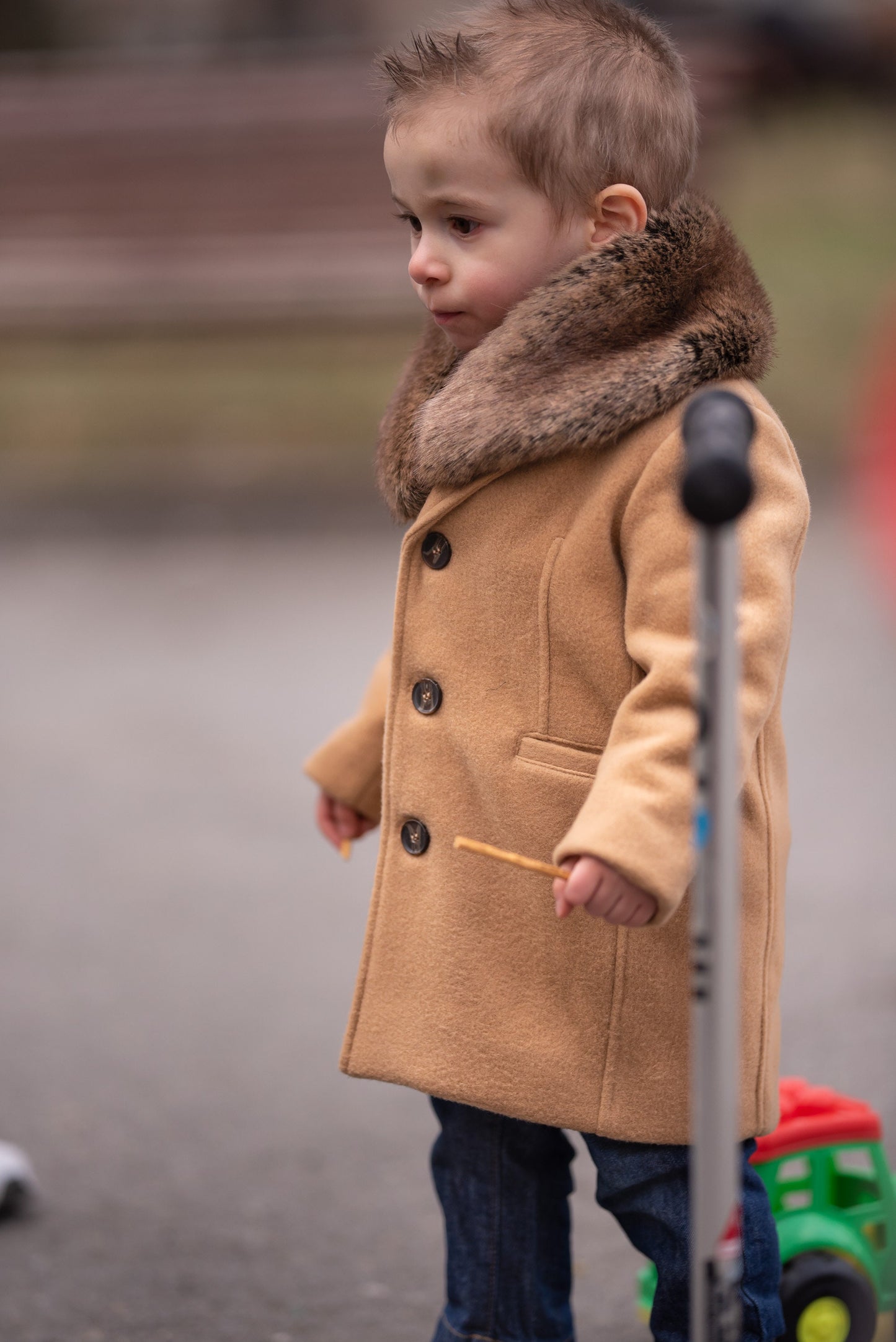 Baby boys wool coat with removable fur collar, Baby winter coat, Luxury baby clothes, Camel wool baby coat , Winter Baby Clothing