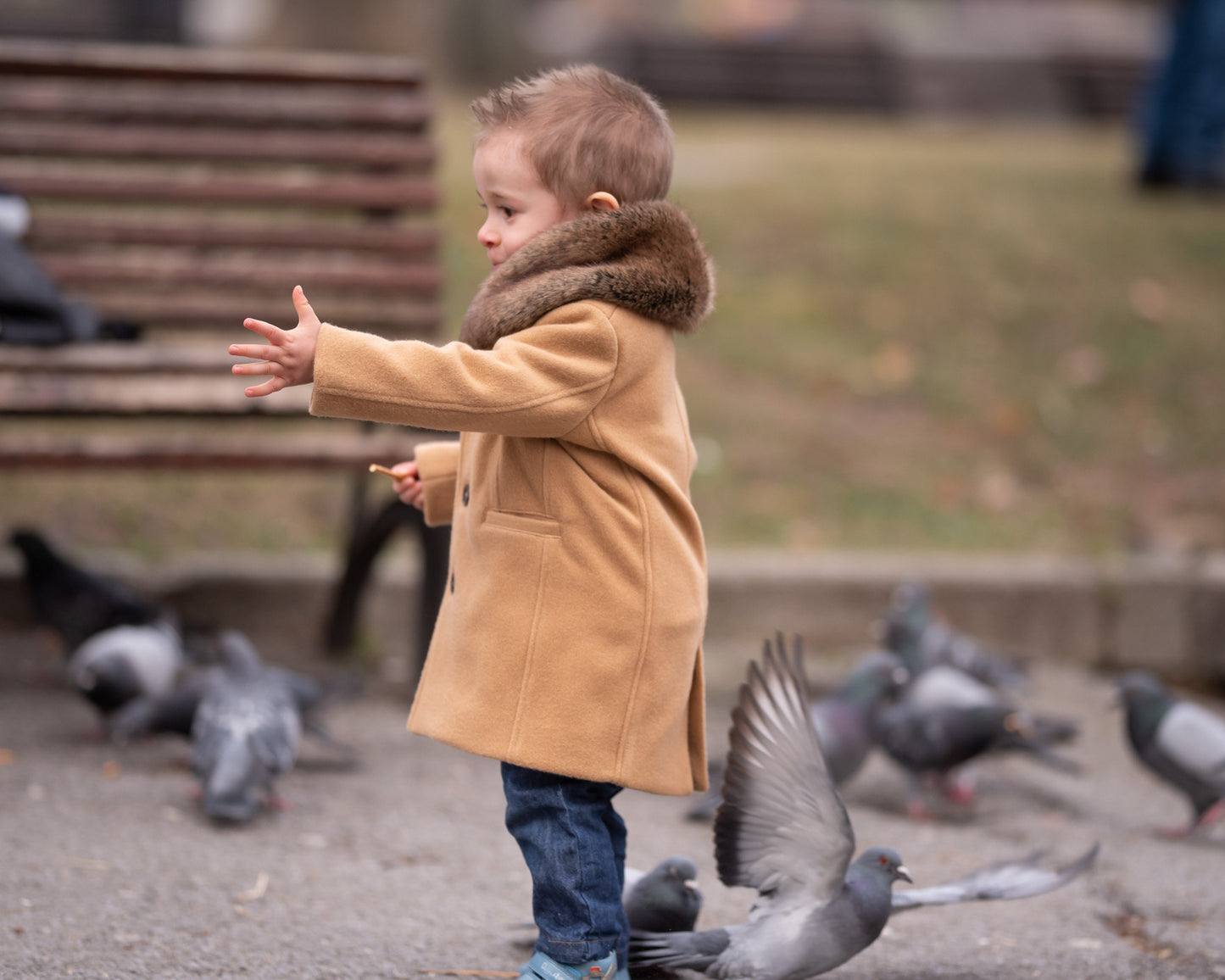 Baby boys wool coat with removable fur collar, Baby winter coat, Luxury baby clothes, Camel wool baby coat , Winter Baby Clothing