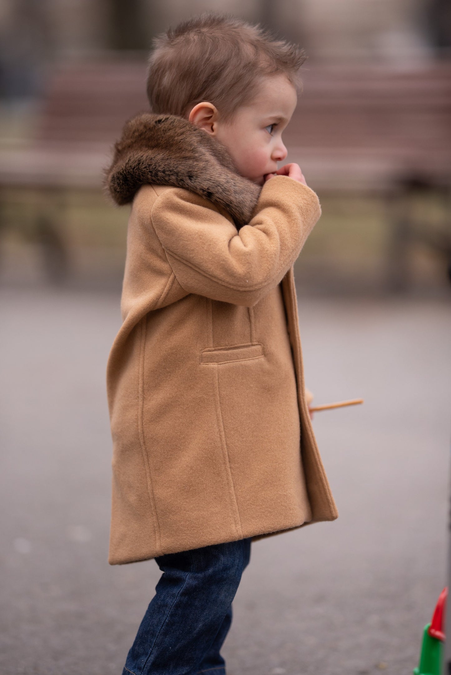 Baby boys wool coat with removable fur collar, Baby winter coat, Luxury baby clothes, Camel wool baby coat , Winter Baby Clothing