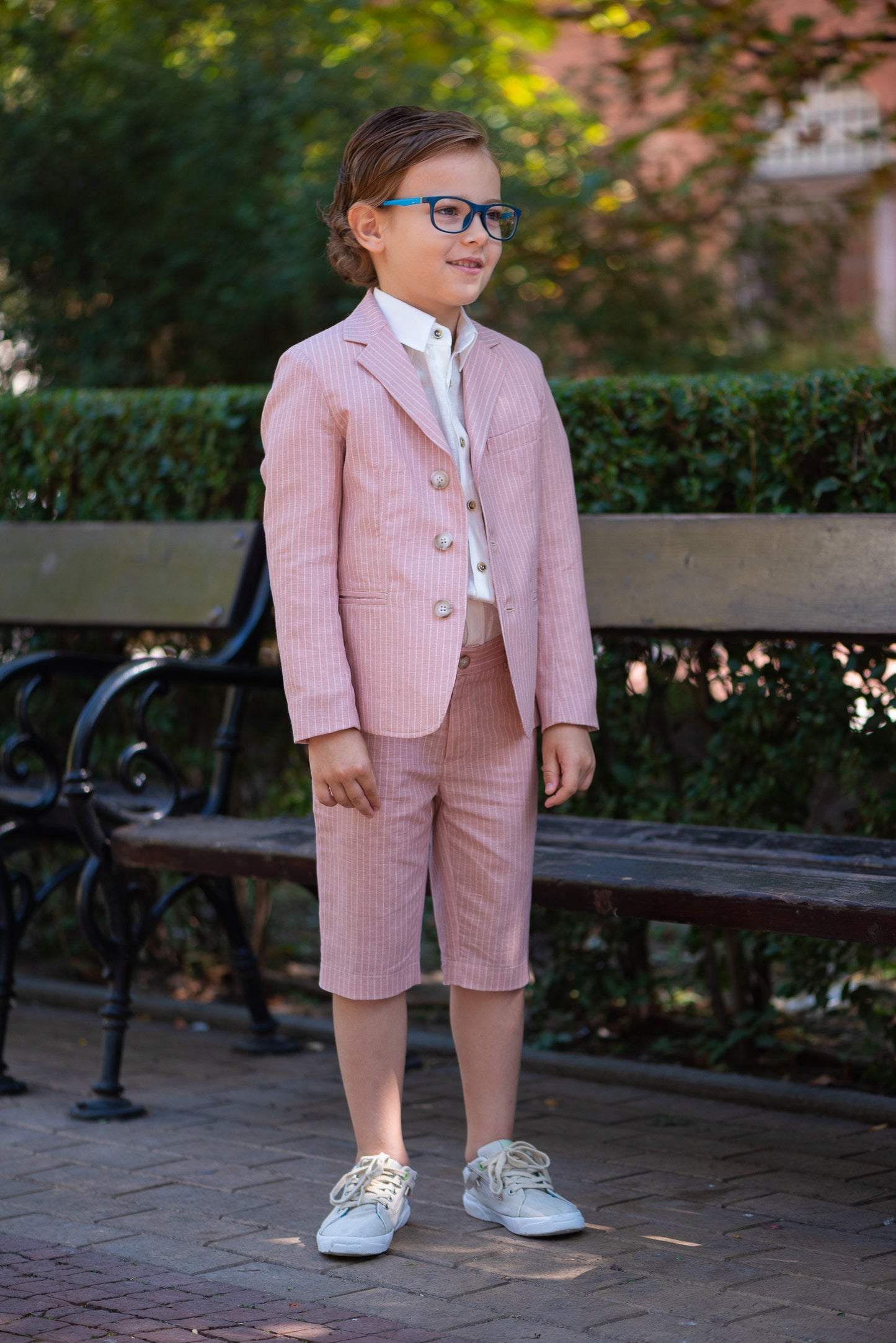 Boys 3 pieces linen outfit/ Toddler boy formal suit/ Kids Baptism outfit/ Beach wedding boutique suit/ Ring bearer summer clothes outfit