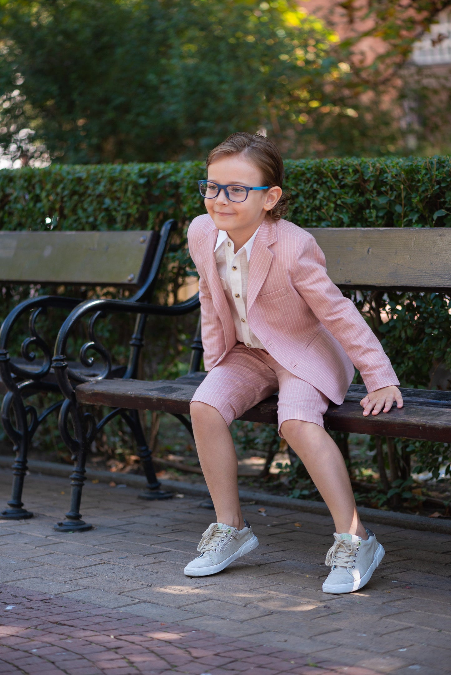 Boys 3 pieces linen outfit/ Toddler boy formal suit/ Kids Baptism outfit/ Beach wedding boutique suit/ Ring bearer summer clothes outfit
