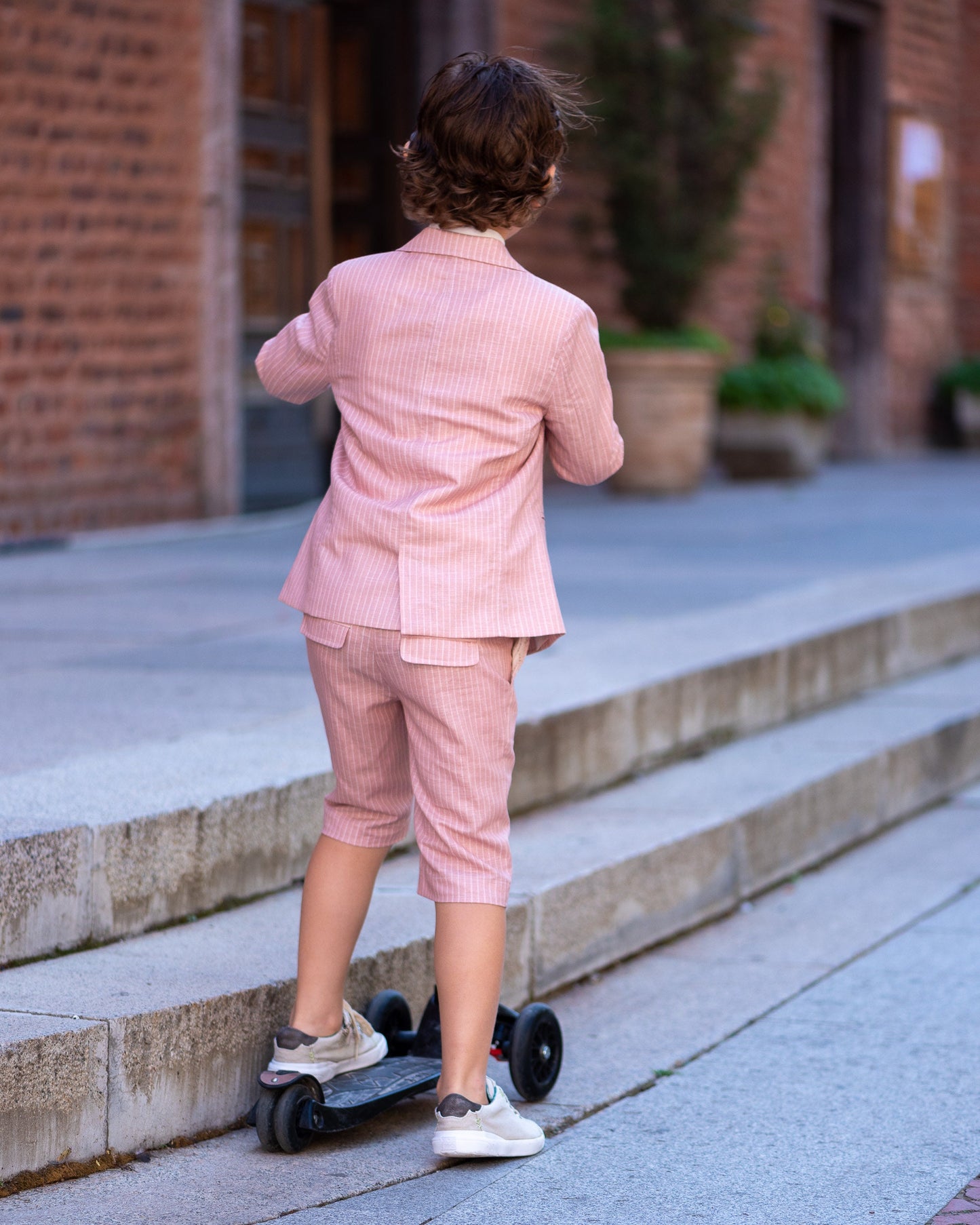 Boys 3 pieces linen outfit/ Toddler boy formal suit/ Kids Baptism outfit/ Beach wedding boutique suit/ Ring bearer summer clothes outfit