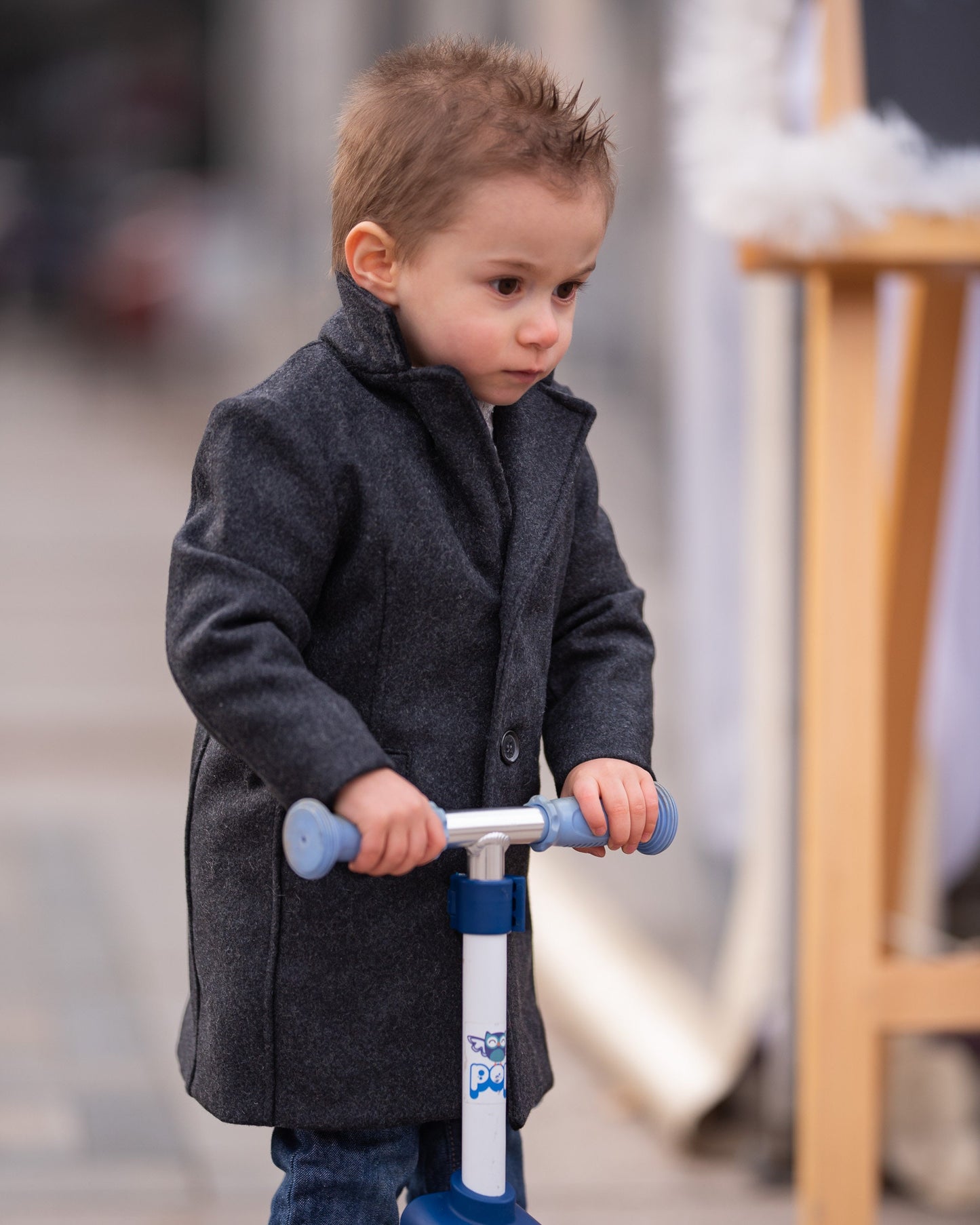 Baby Wool Charcoal Long Coat, Baby Winter Coat, Infant Coat, Baby winter oufit, Winter Baby boys Clothing, Vintage coat for babies