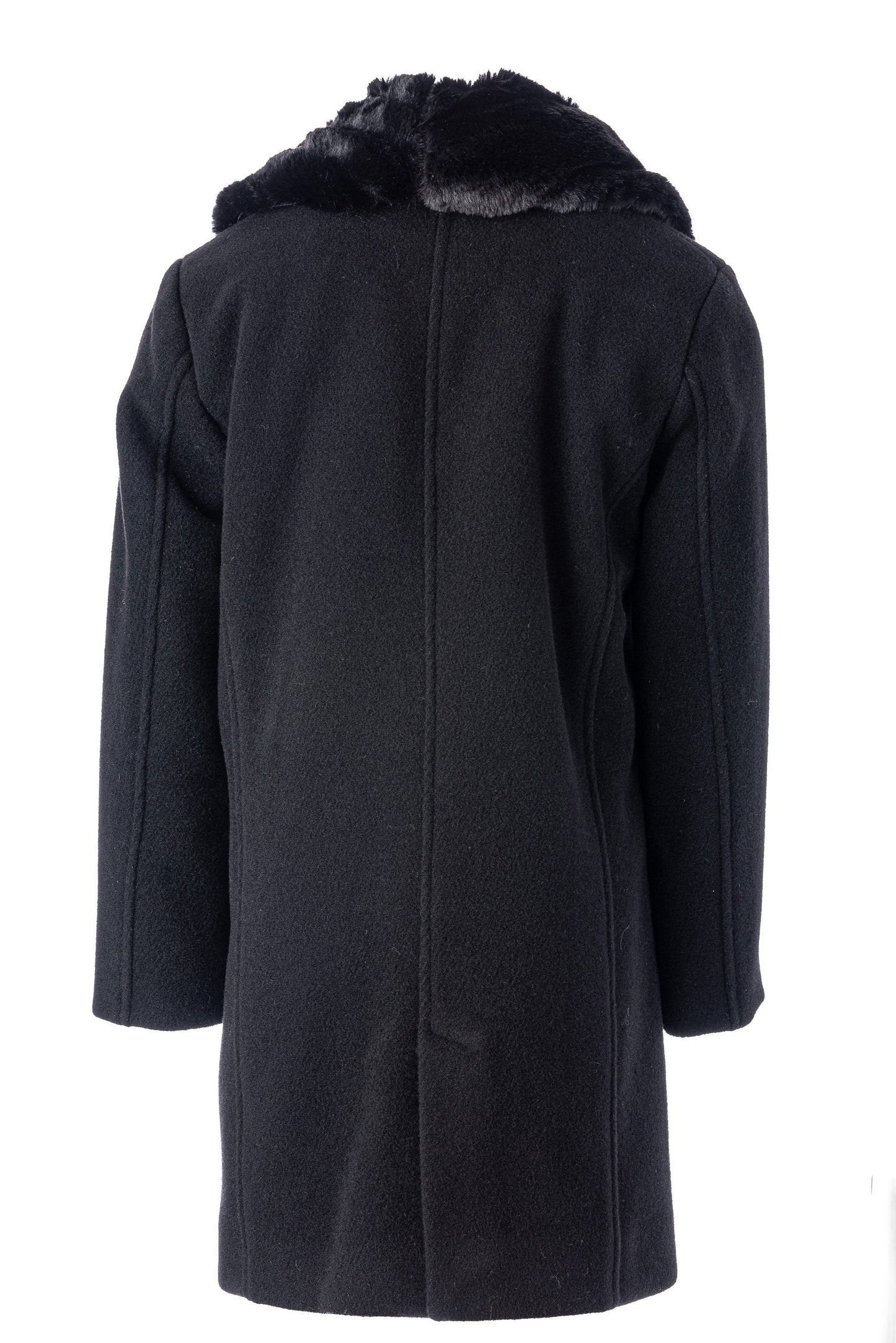 Boys black wool coat with removable faux fur collar, Stylish winter coat, Luxury boys clothes, Formal wool toddler coat , Winter outfit