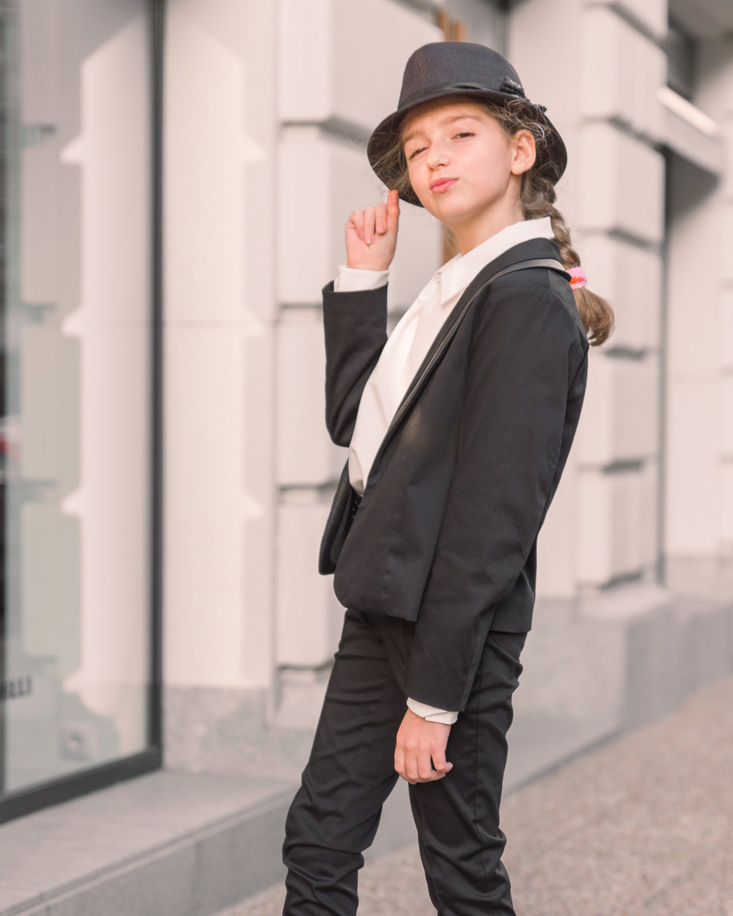 Black or white tuxedo 3 piece suit girls/ Toddler suit formal dress wear for girls/ Children formal wear/ Ceremonial girl outfits