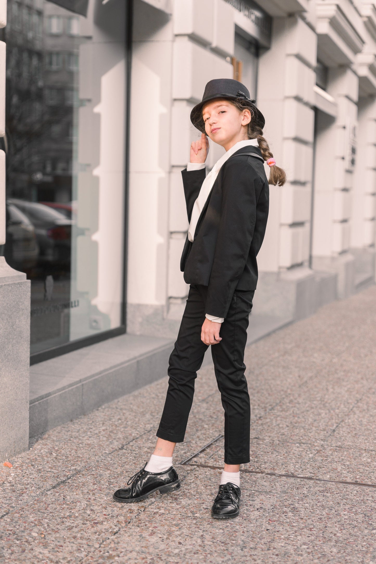 Black or white tuxedo 3 piece suit girls/ Toddler suit formal dress wear for girls/ Children formal wear/ Ceremonial girl outfits