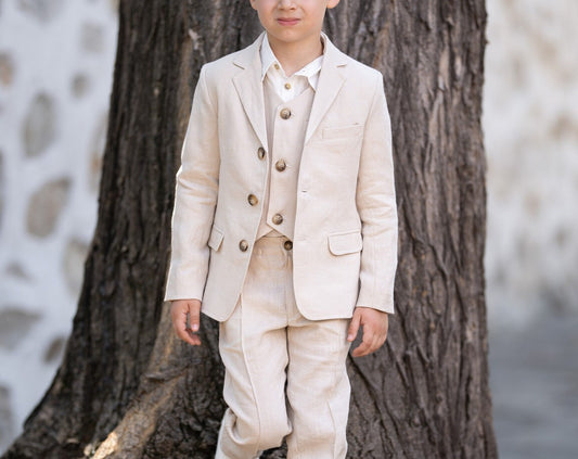 Linen 4 piece summer set for boys