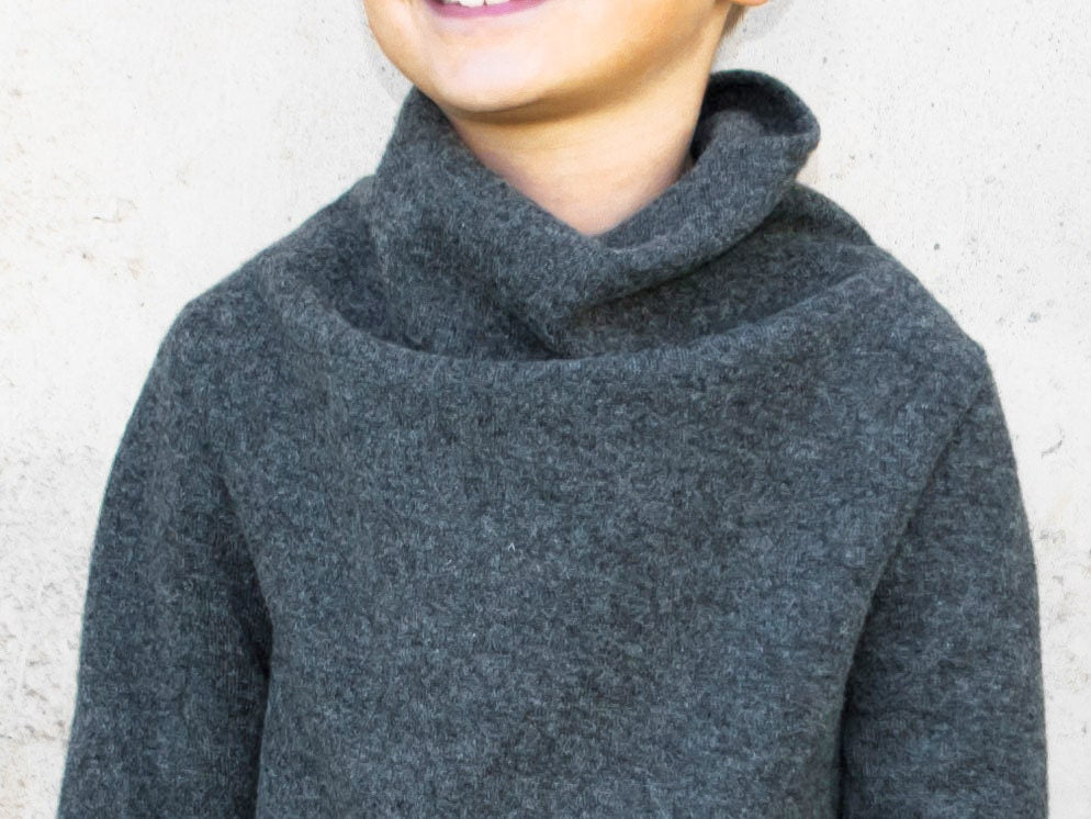 Boys wool turtleneck sweater/Grey pullover/Winter sweater/Kids wool polo neck jumper/Toddler boys wool sweater/Warm high collar jumper