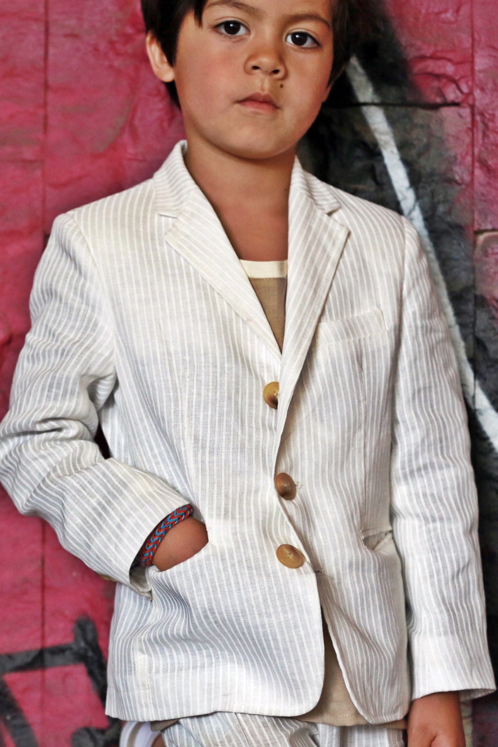 Boys summer linen blazer/ Toddler boy white blazer/Kids wedding blazer/Ring bearer/Boys blazer/ Formal linen blazer jacket/Summer blazer