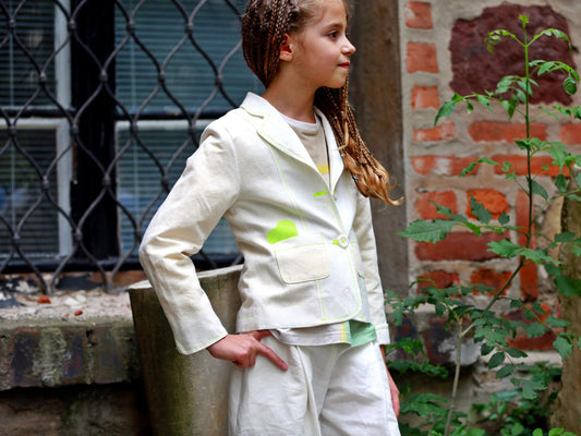 Girls white linen suit for cute summer outfits/ Kids wedding linen clothes/ White summer suit/ Summer clothes/ White suit wedding outfits