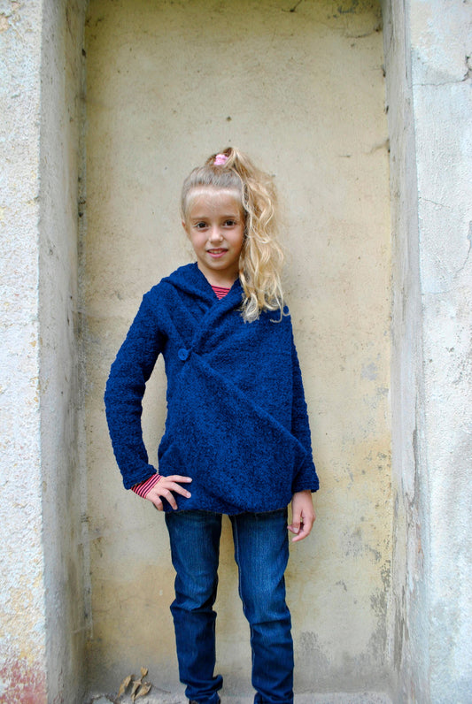 Wool cardigan sweater/Hooded sweater drape cardigan/Hoodie sweater kids cardigan/Winter cardigan/Wrap cardigan/Girls sweaters/Girls cardigan