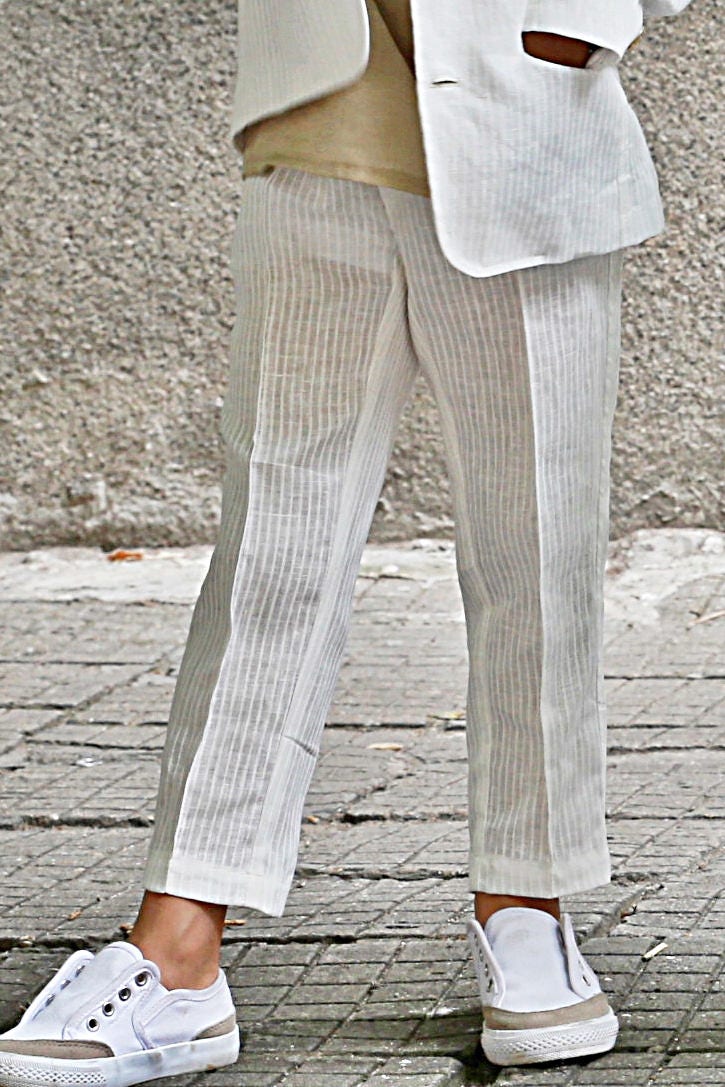 Boys wedding outfit kids seersucker suit/Toddler boy linen outfit slim fitted summer suit/White linen suit/Tailored suit/Beach wedding suit