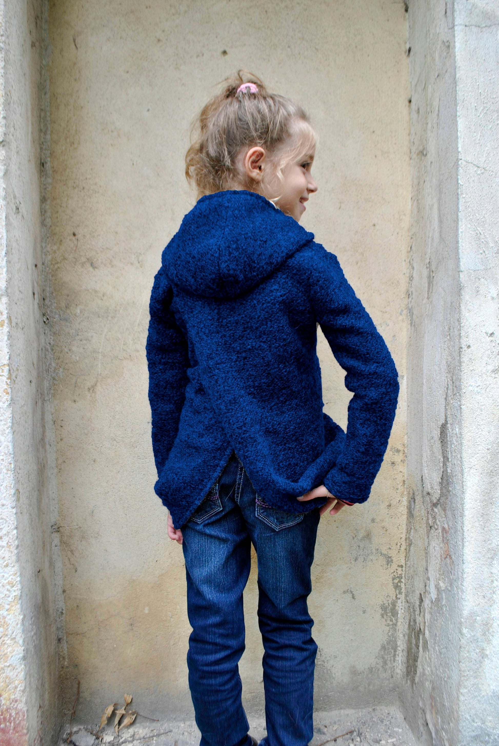Wool cardigan sweater/Hooded sweater drape cardigan/Hoodie sweater kids cardigan/Winter cardigan/Wrap cardigan/Girls sweaters/Girls cardigan