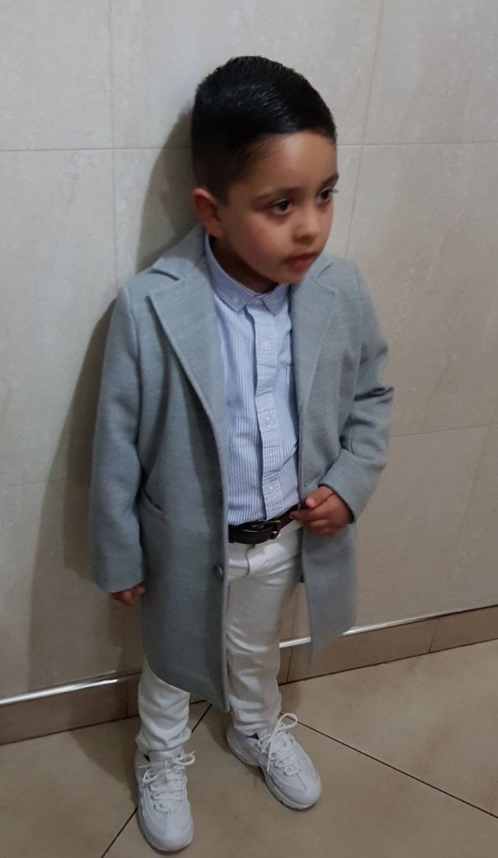 Winter coat for boys/ Classic wool coat/ Grey pea coat/ Kids long coat/ Long down Toddler boy coat/ Back to School/ Blue coat/ Black coat