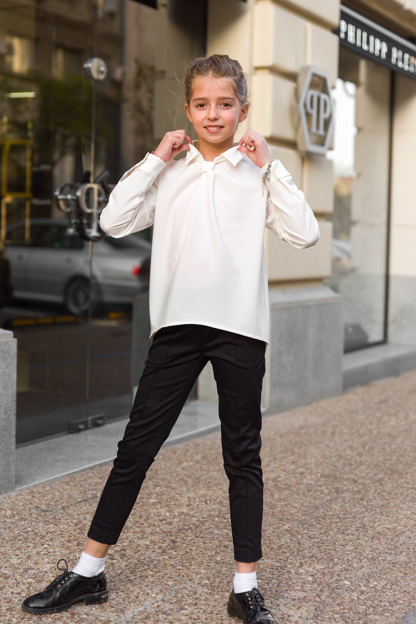 White blouse for girls, Long sleeve shirt toddlers formal blouse, Designer top kids blouse, Romantic blouse, Gift for girls, Elegant outfit