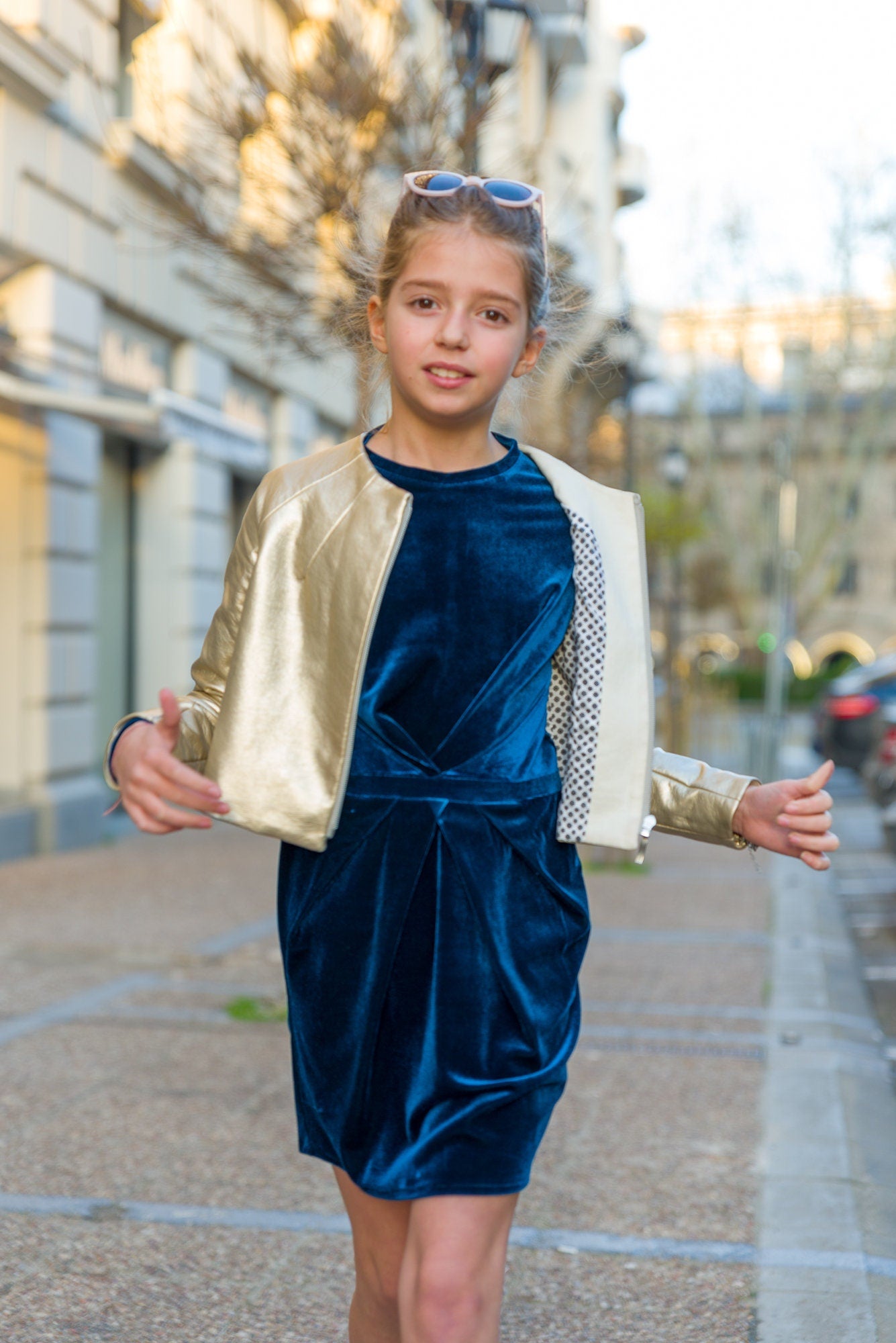 Girls velvet dress/Blue silk velvet dress/Formal dress children/Kids midi dress/Toddler girl shift dress/Soft party dress/Occasions outfit