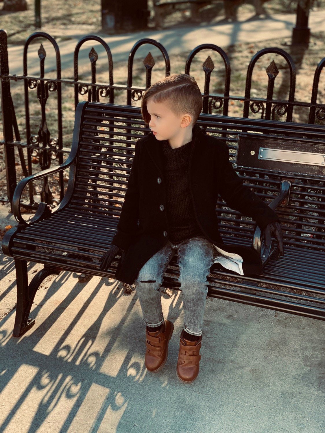 Winter coat for boys/ Classic wool coat/ Grey pea coat/ Kids long coat/ Long down Toddler boy coat/ Back to School/ Blue coat/ Black coat