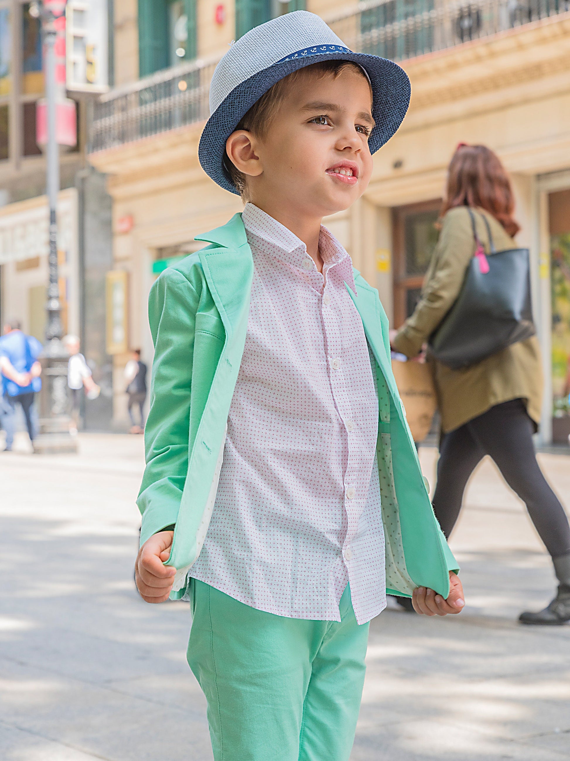 Boys summer outfit kids cotton suit/ Toddler boy summer clothes/ Cute summer tailored suit/ Stylish beach wedding suit/ Kids summer wear