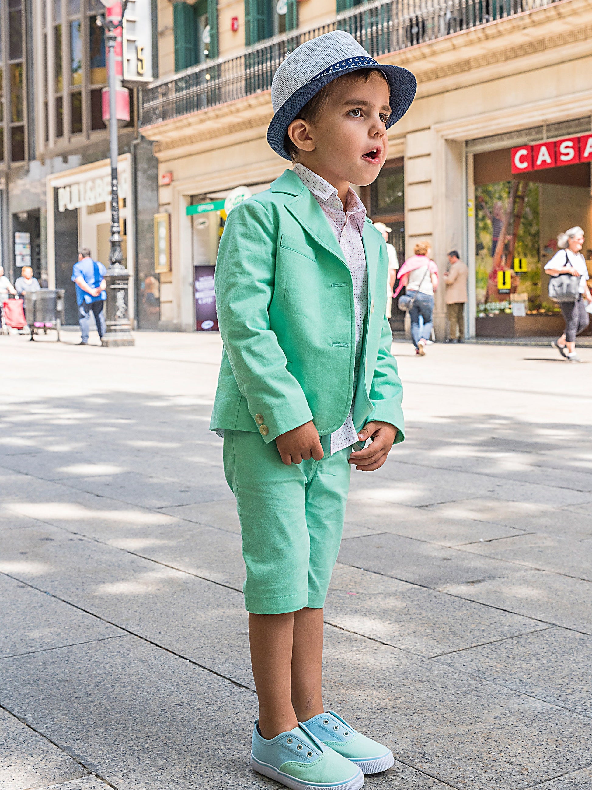 Boys summer outfit kids cotton suit/ Toddler boy summer clothes/ Cute summer tailored suit/ Stylish beach wedding suit/ Kids summer wear