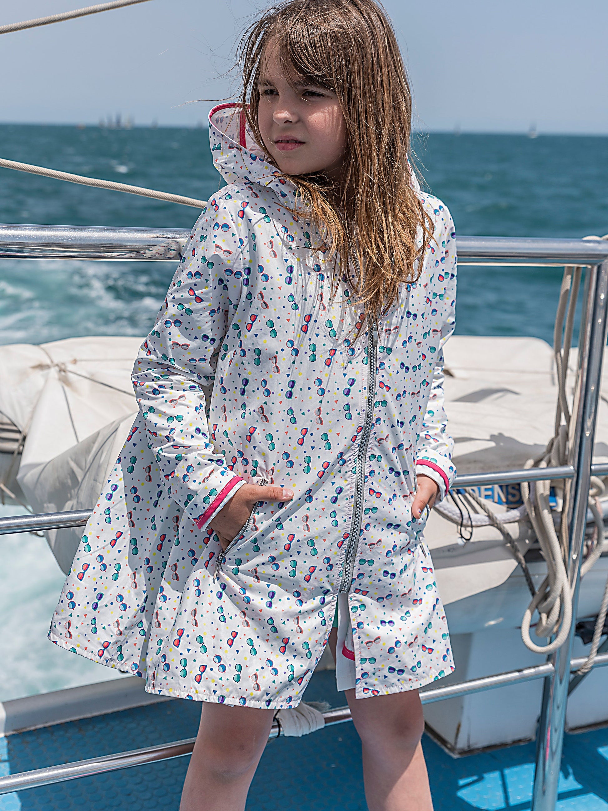 Girl lightweight windbreaker jacket with hood/ Lightweight long rain coat kids windbreaker hoodie colorful toddler girl rain proof jacket
