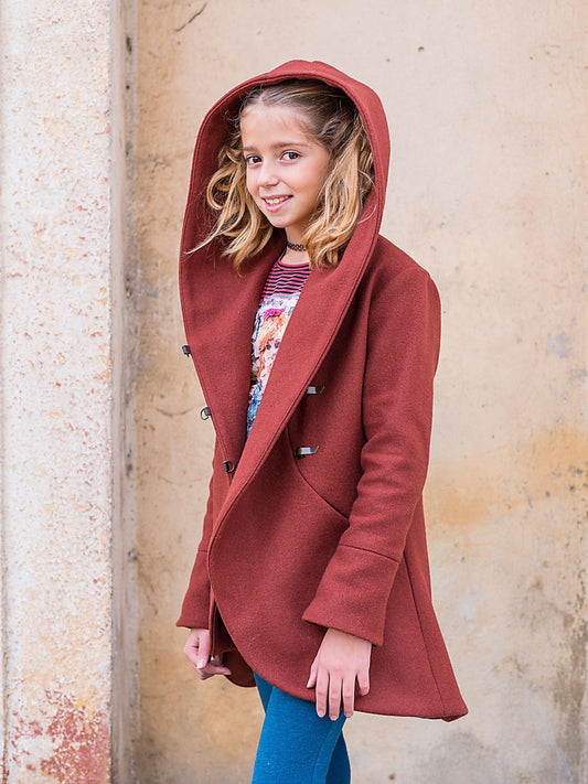 Girls winter coat/ Kids trench coat/ Toddler girl hooded wool coat/ Little girls fashion coat/ Pendleton coat/ Swing coat Boutique wool coat
