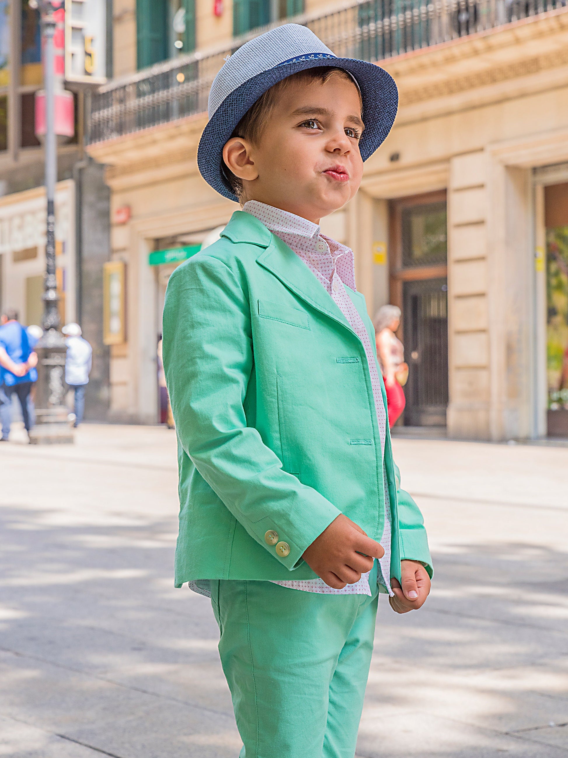 Boys summer outfit kids cotton suit/ Toddler boy summer clothes/ Cute summer tailored suit/ Stylish beach wedding suit/ Kids summer wear