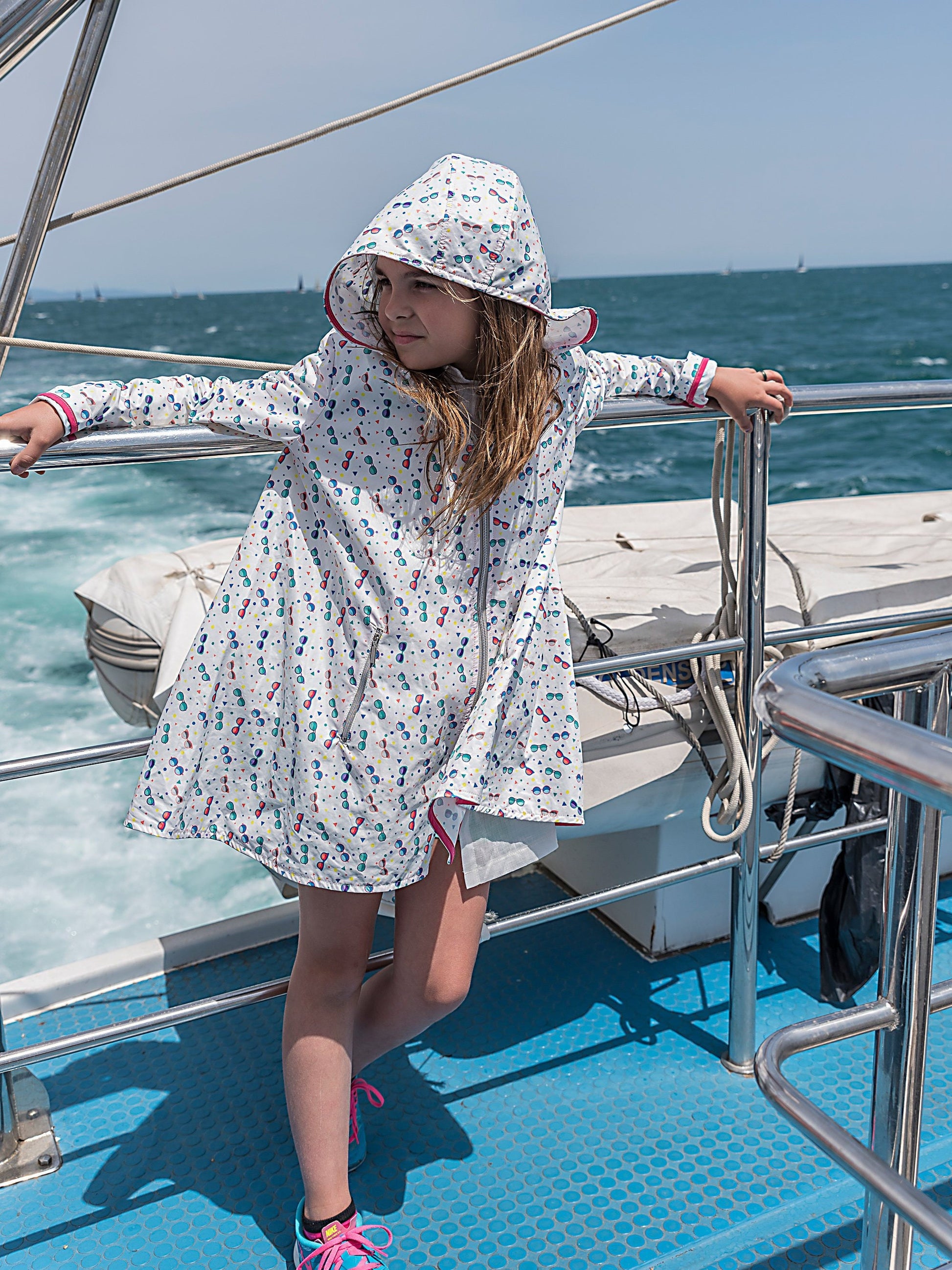 Girl lightweight windbreaker jacket with hood/ Lightweight long rain coat kids windbreaker hoodie colorful toddler girl rain proof jacket