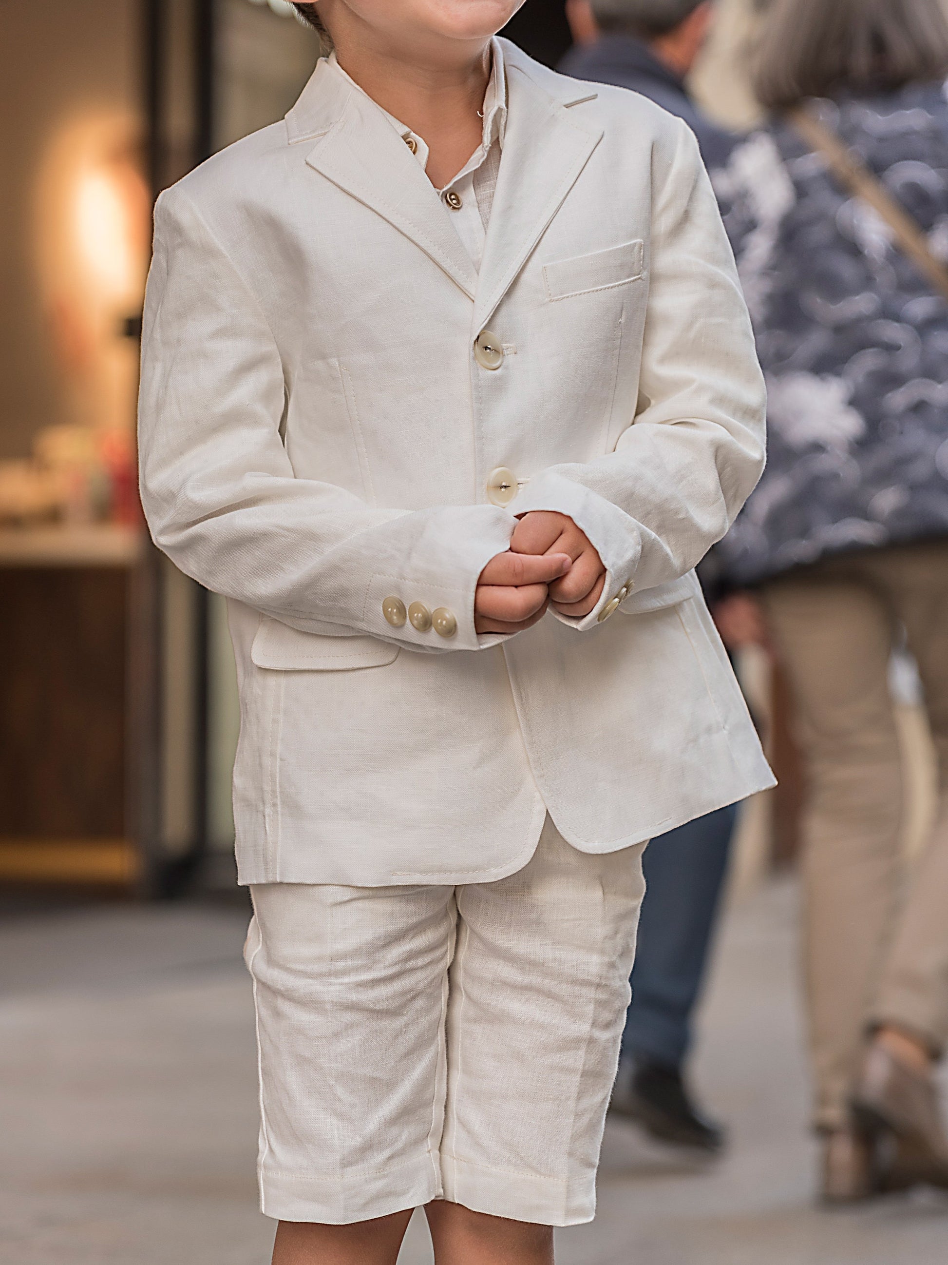 Boys linen suit summer formal wear kids linen outfit/ Communion toddler boy linen suit set/ Kid boy wedding tuxedo outfits linen dress suits