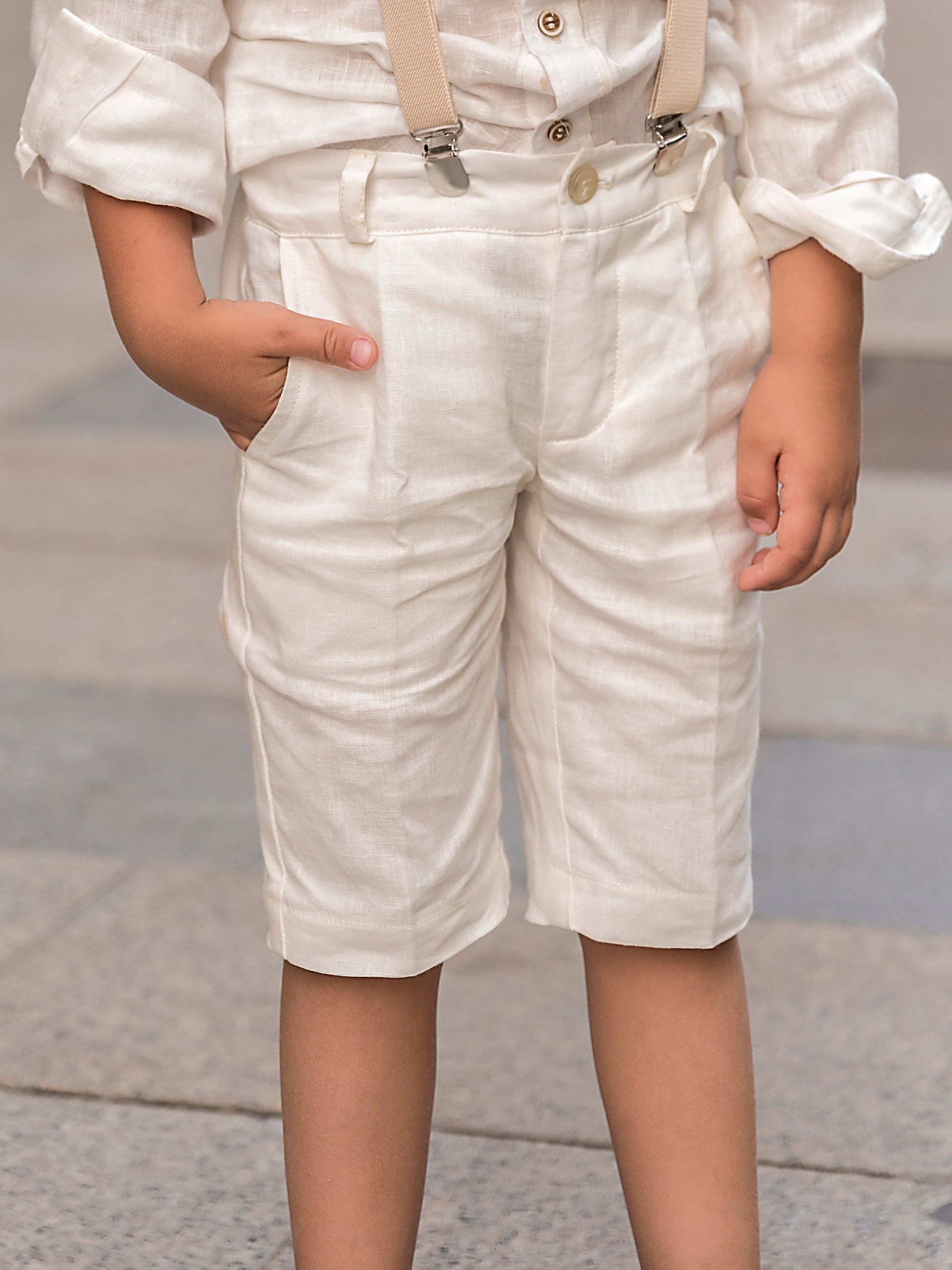 Boys linen suit summer formal wear kids linen outfit/ Communion toddler boy linen suit set/ Kid boy wedding tuxedo outfits linen dress suits