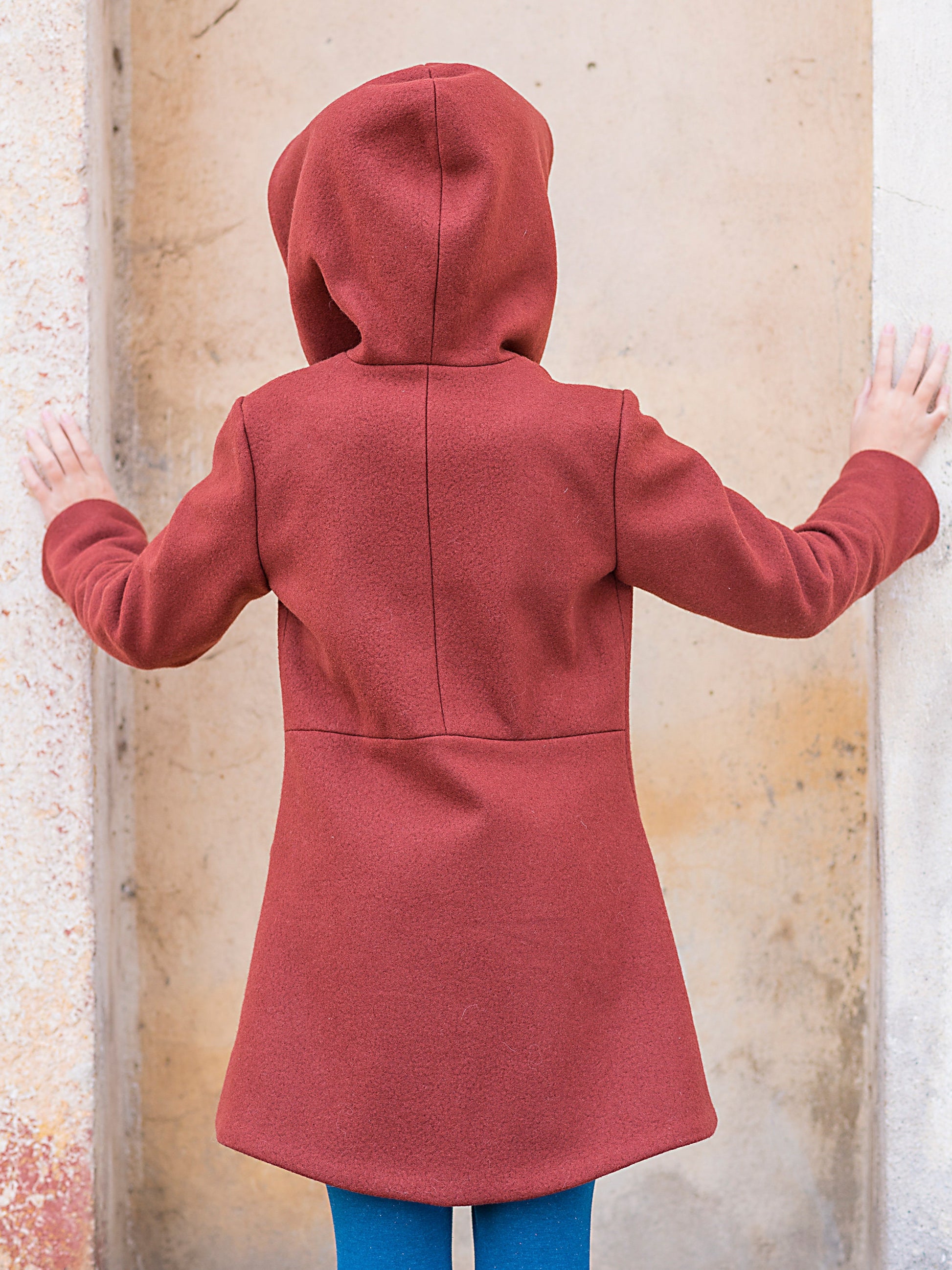Girls winter coat/ Kids trench coat/ Toddler girl hooded wool coat/ Little girls fashion coat/ Pendleton coat/ Swing coat Boutique wool coat