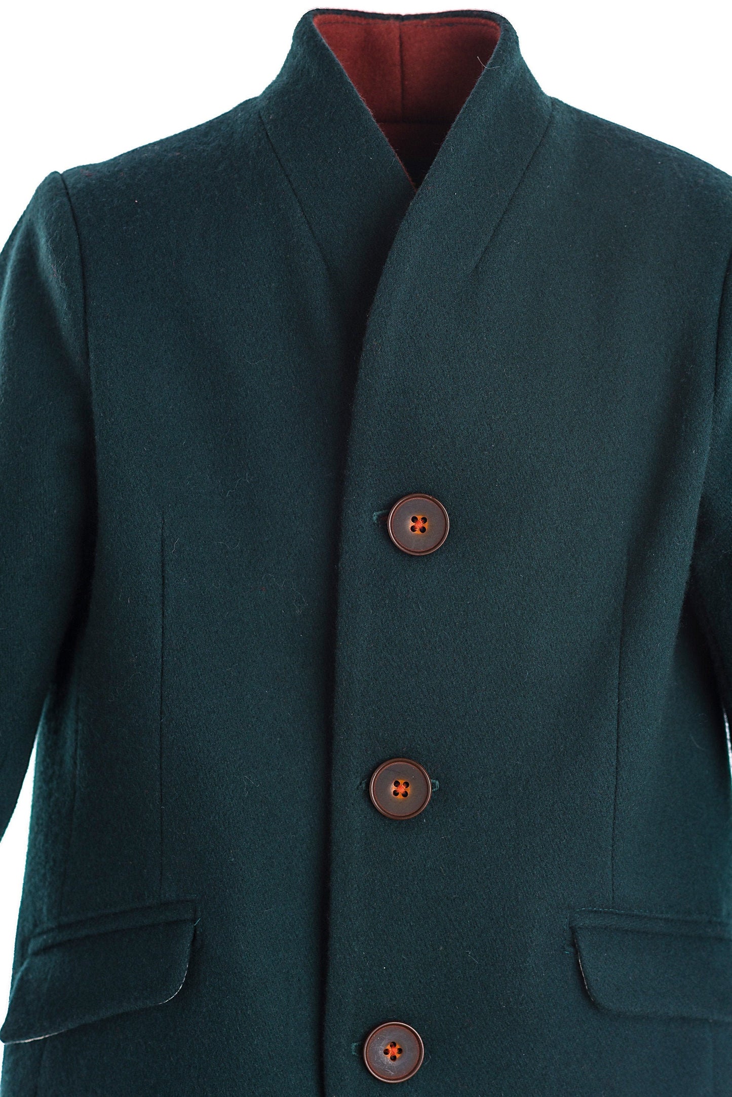 Boys Stand Collar Slim Wool Coat/Herno Stand Up Collar Kids Down Coat/ Warm Single Breasted Woolen Toddler Overcoat/ Boy Wool Winter Clothes
