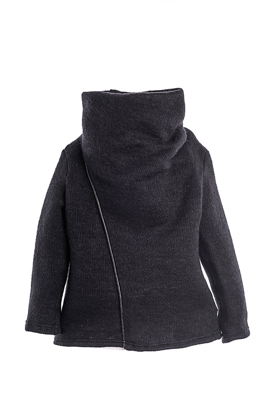 Woolen Sweater With High Collar for Boys Black Wool Turtleneck Top Slouchy Pullover Sweaters/ Toddler Boy Winter Mohair Cowl Neck Sweater
