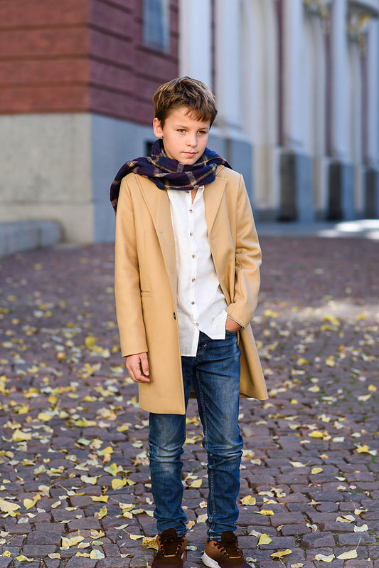 Stylish wool coat for boy winter outfit/ Kids wool coat jacket/ Children's long wool coat/ Long pea coat jacket/ Toddlers trendy overcoat