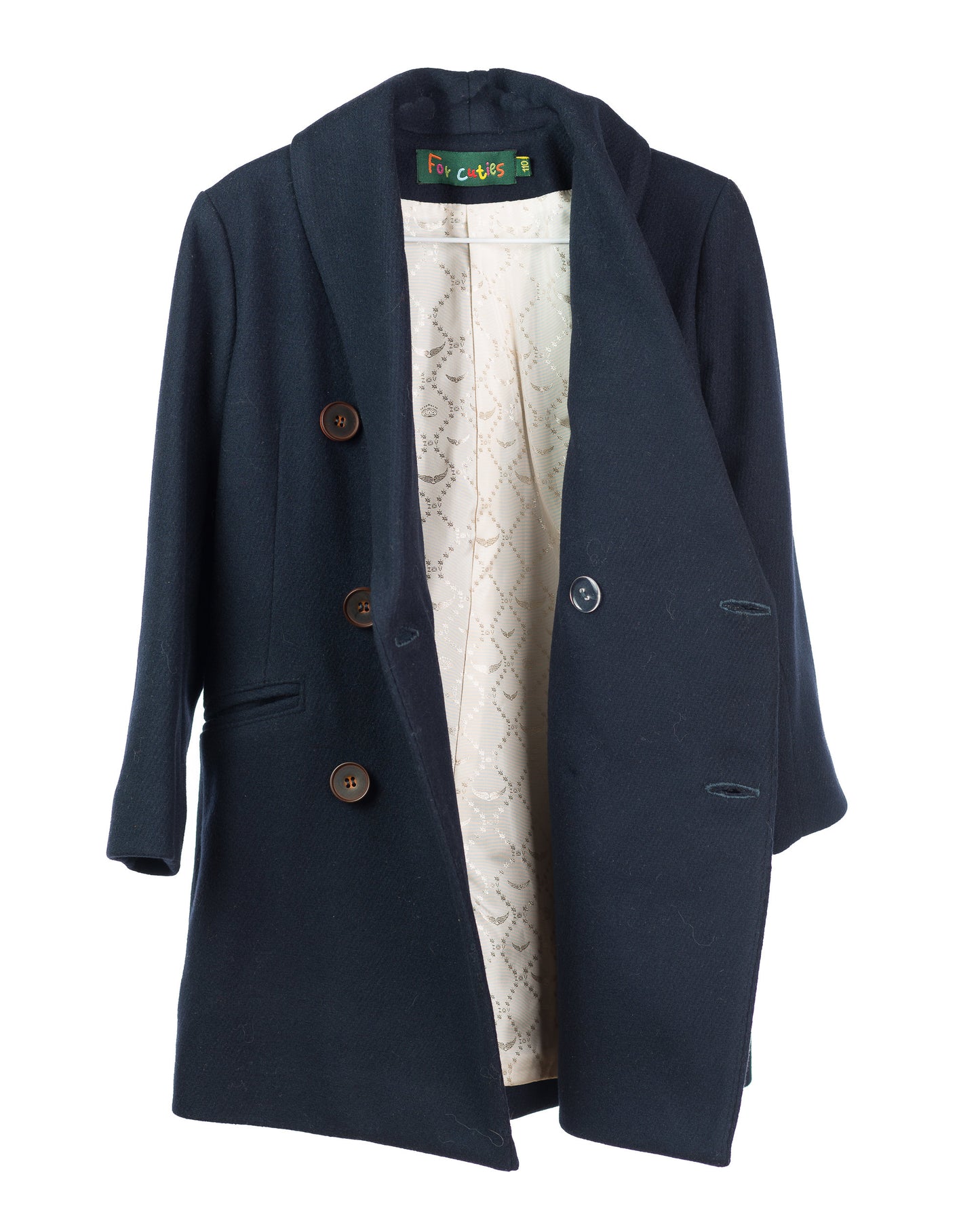 Long shawl collar wool for boys, Double breasted down coat toddler, Kids warm winter vintage coat, Navy classic coat, Junior long pea coat