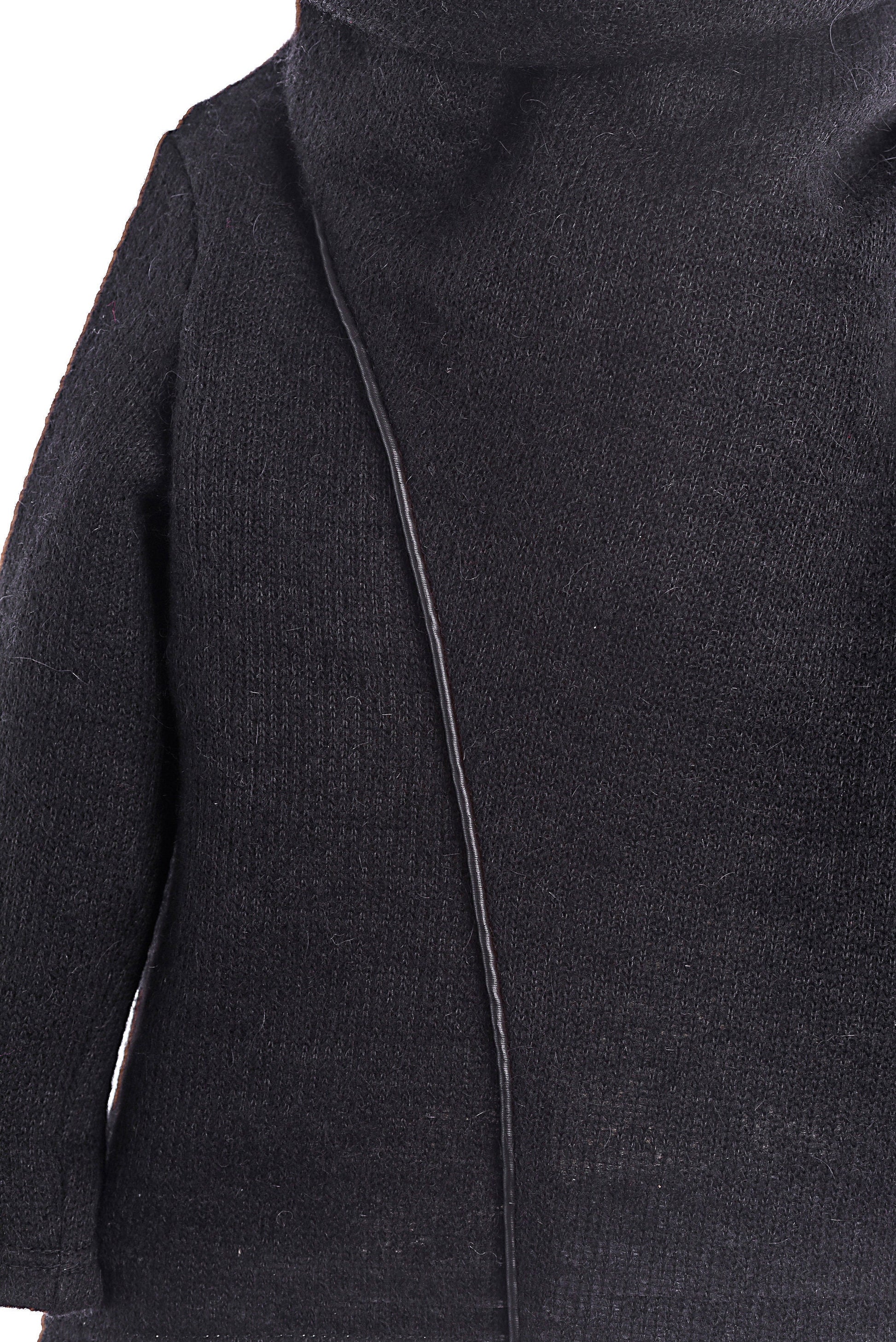 Woolen Sweater With High Collar for Boys Black Wool Turtleneck Top Slouchy Pullover Sweaters/ Toddler Boy Winter Mohair Cowl Neck Sweater