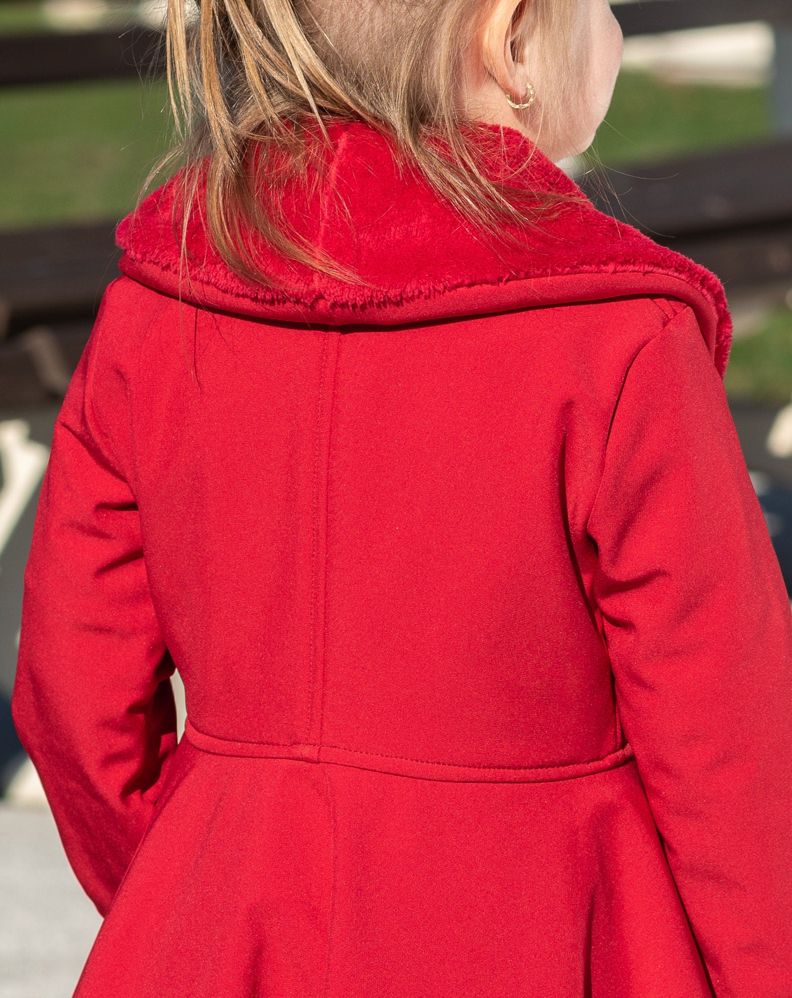 Girls coat, Red long winter coat, Girls soft shell coat jacket, Long fleece coat, Red coat jacket toddlers, Winter softshell toddler coat