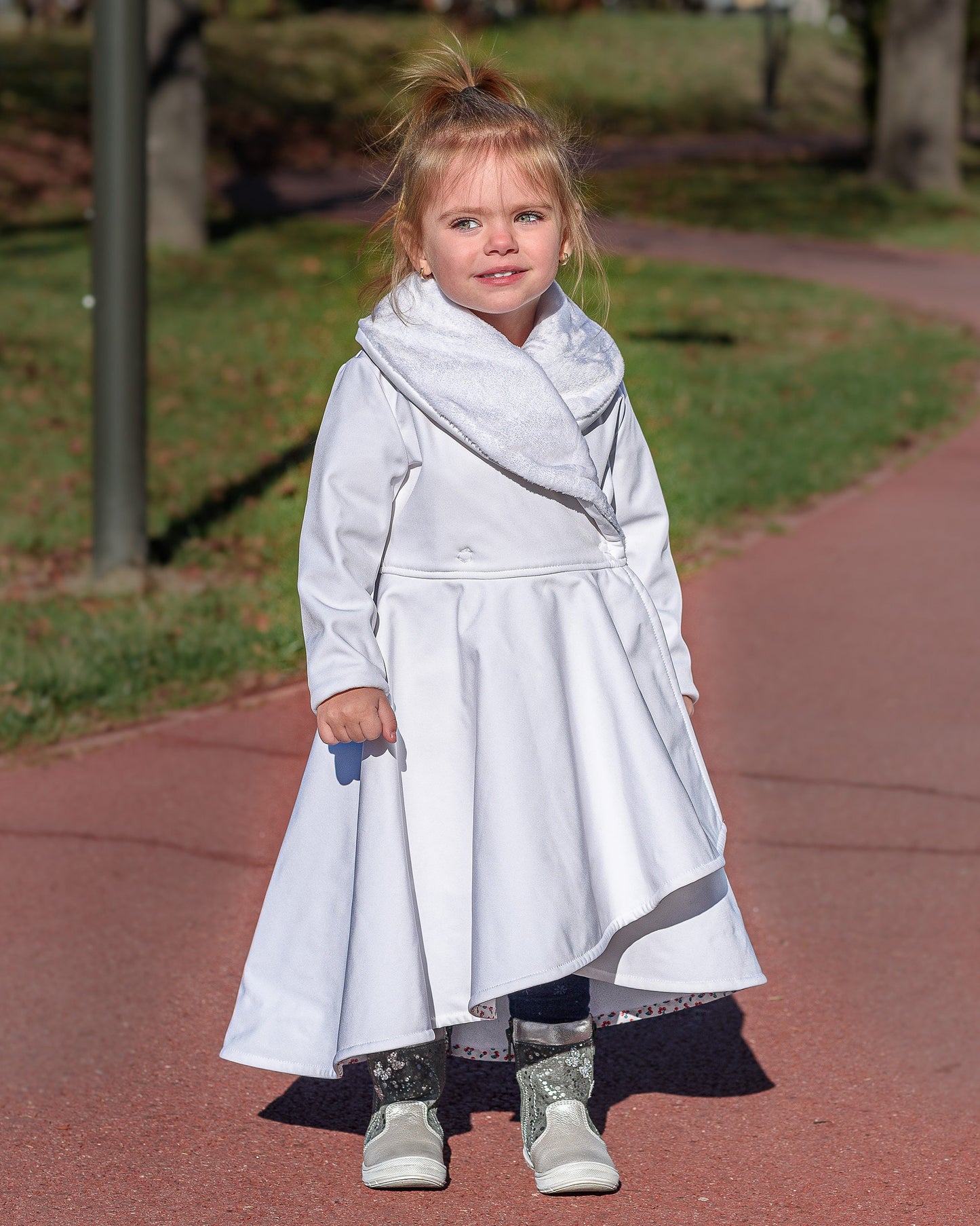 Girls coat, White long winter coat, Girls communion coat jacket, Long soft fleece coat, Wedding coat jacket toddlers, Toddler coat