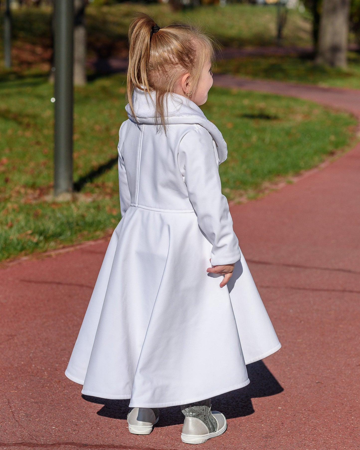Girls coat, White long winter coat, Girls communion coat jacket, Long soft fleece coat, Wedding coat jacket toddlers, Toddler coat